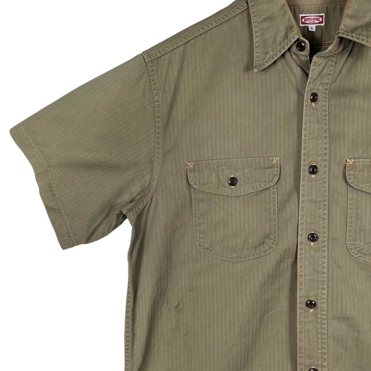 Beams Japan Beams Hbt Work Military Shirt Made In Japan - Size L Size US L / EU 52-54 / 3 - 4 Thumbnail