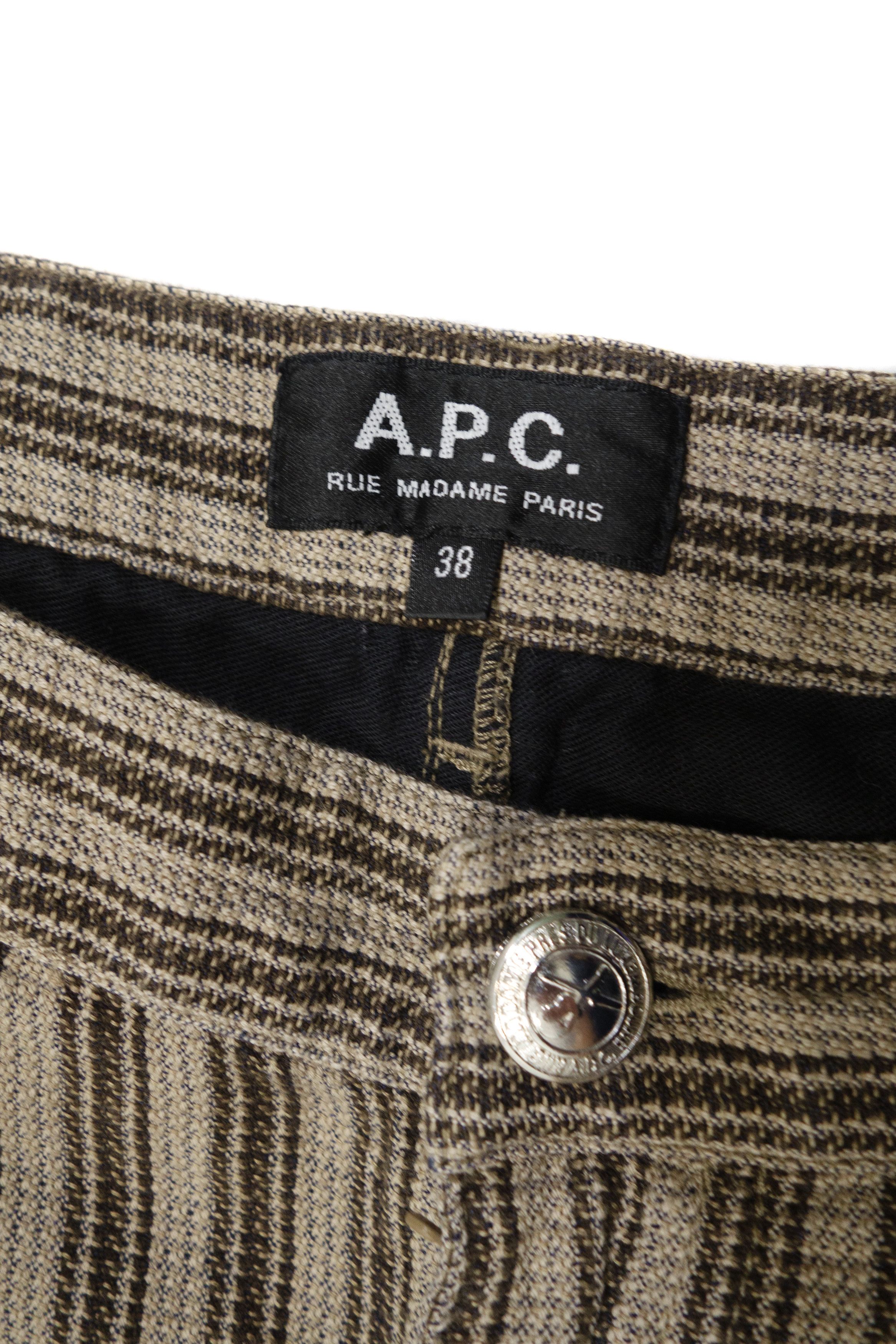 A.P.C. Striped Cotton Linen Straight Pants Size 26" / US 2 / IT 38 - 8 Thumbnail