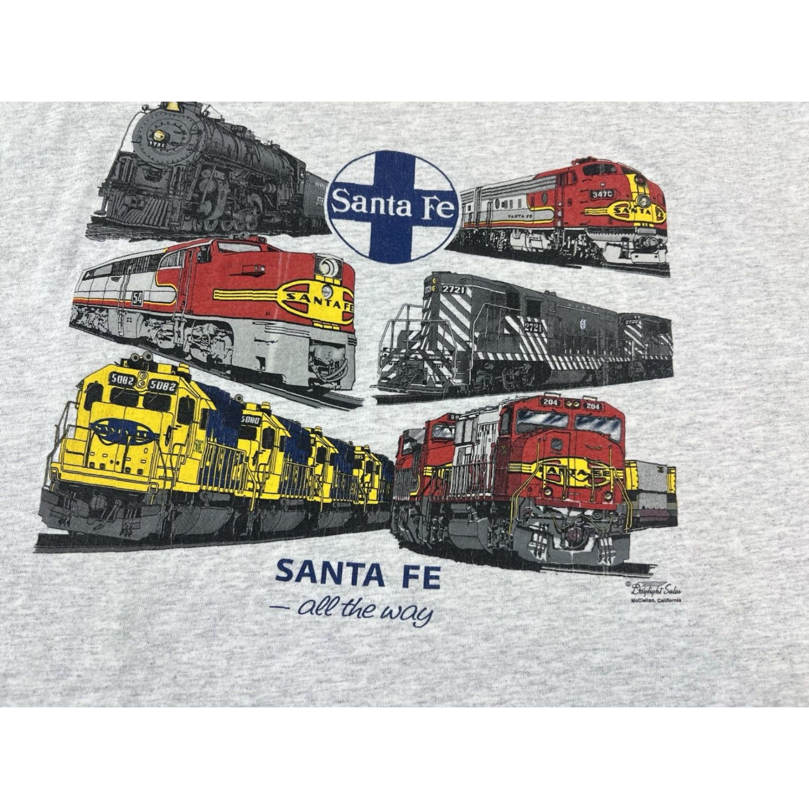 Gildan California Railroad Museum Sante Fe All The Way Trains Shirt Size XL Size US XL / EU 56 / 4 - 7 Thumbnail