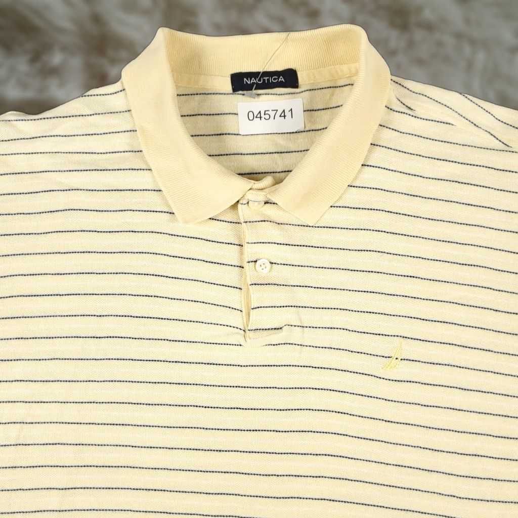 Nautica Nautica Polo Shirt Mens XL Yellow Striped Casual Short Sleeve Adult Size US XL / EU 56 / 4 - 1 Thumbnail