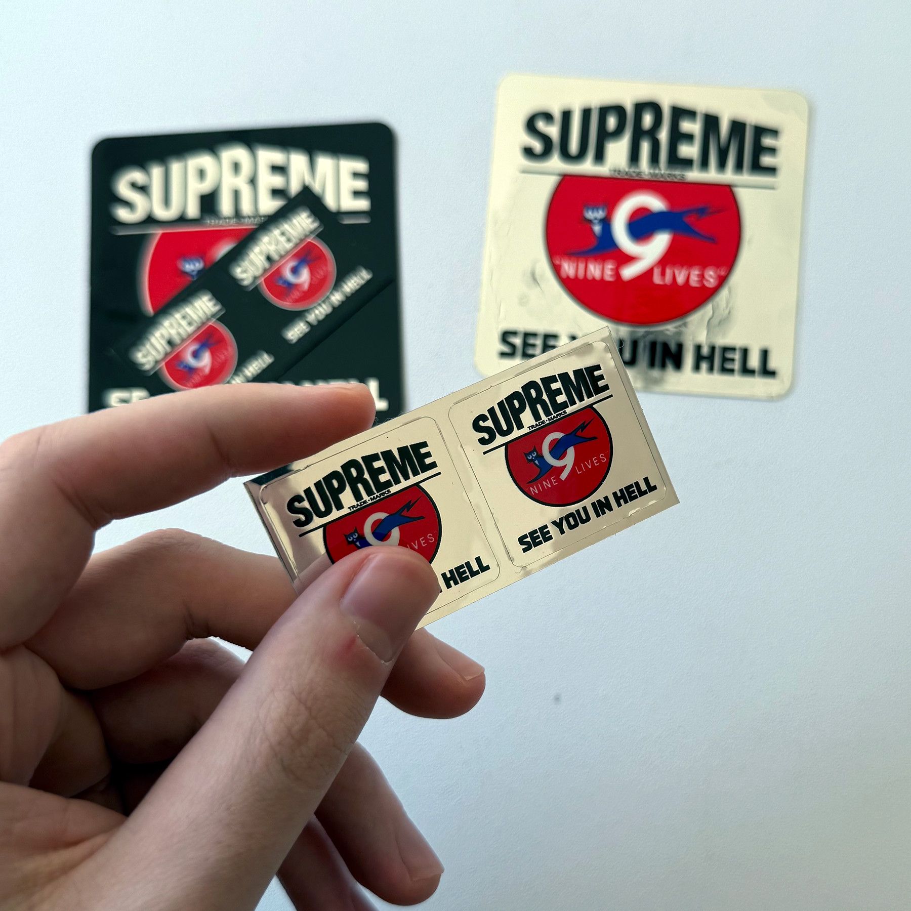 Supreme FW09 Supreme Nine Lives "See You In Hell" Sticker Set Size ONE SIZE - 5 Thumbnail
