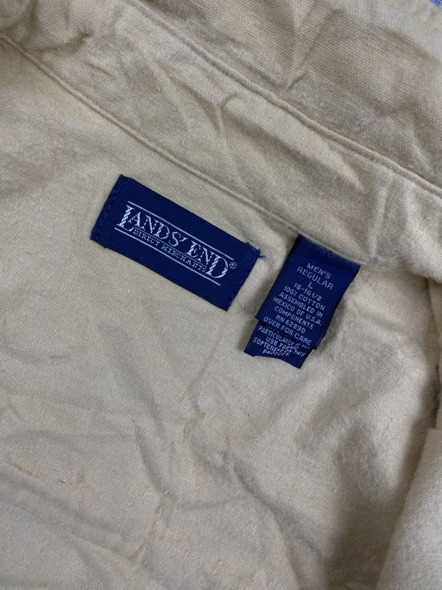 Lands' End Vintage Land’s End Casual Plaind Flannel Shirt Size US XL / EU 56 / 4 - 8 Thumbnail