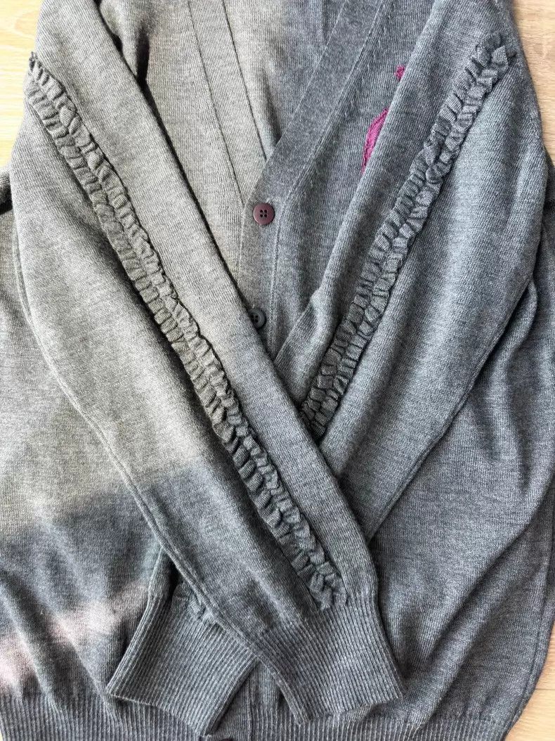 Undercover Undercover 13AW Heart Embroidered Lace Knit Cardigan shirt Size US M / EU 48-50 / 2 - 6 Thumbnail