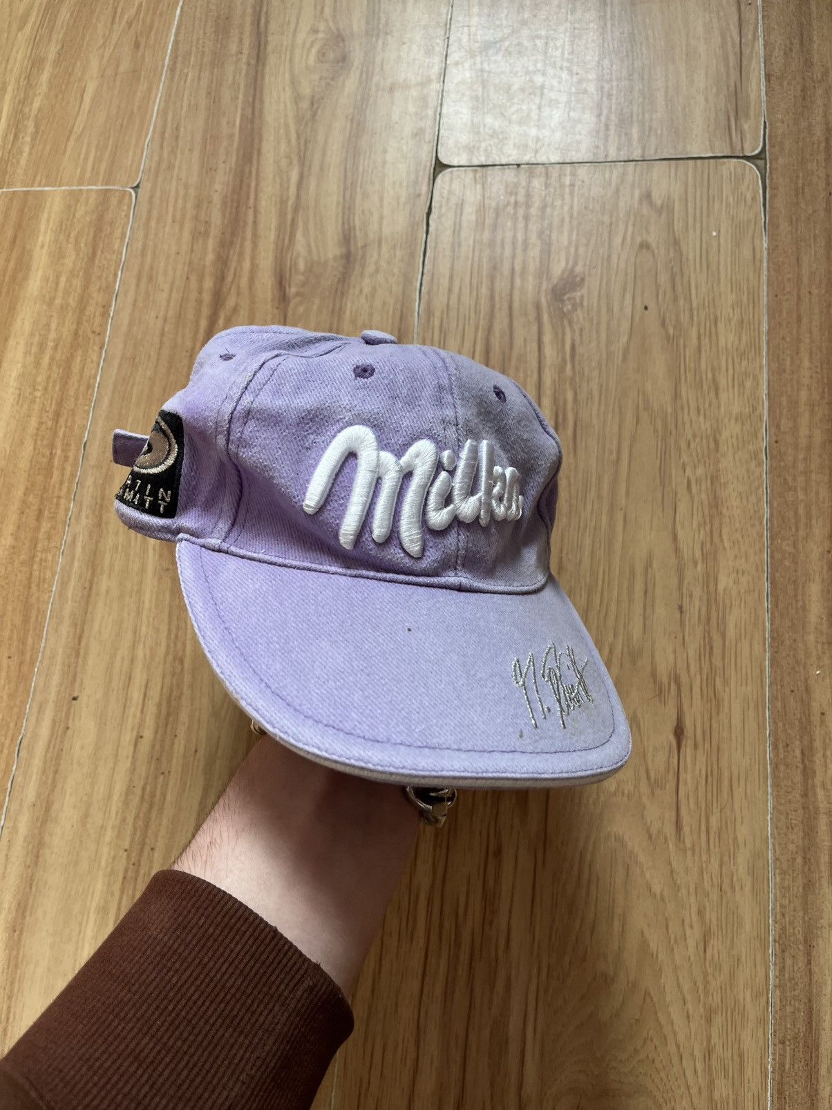 Japanese Brand × Vintage Milka Racing Cap – Distressed - Y2K Size ONE SIZE - 1 Thumbnail