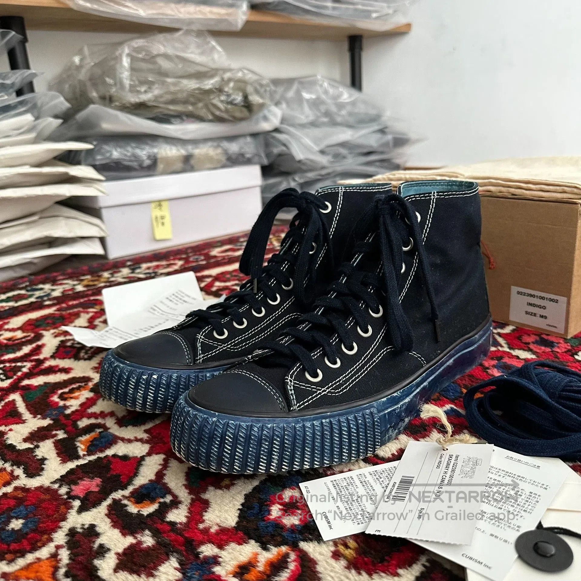 Visvim visvim skagway hi canvas shoes in blue. Size US 9.5 / EU 42-43 - 2 Thumbnail