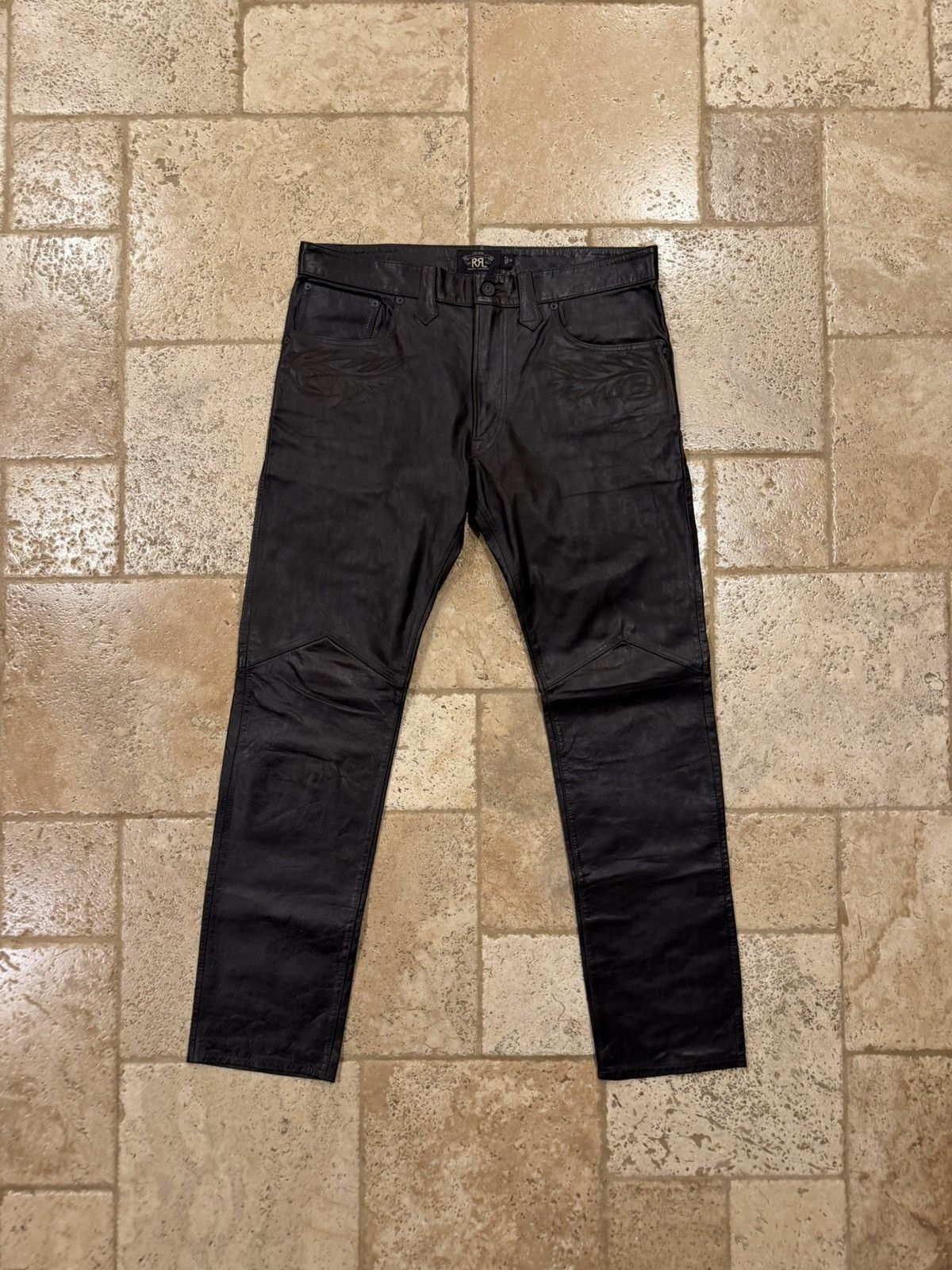 RRL Ralph Lauren Double RRL Ralph Lauren Western Brown Horse Leather Pants Size US 36 / EU 52 - 6 Thumbnail