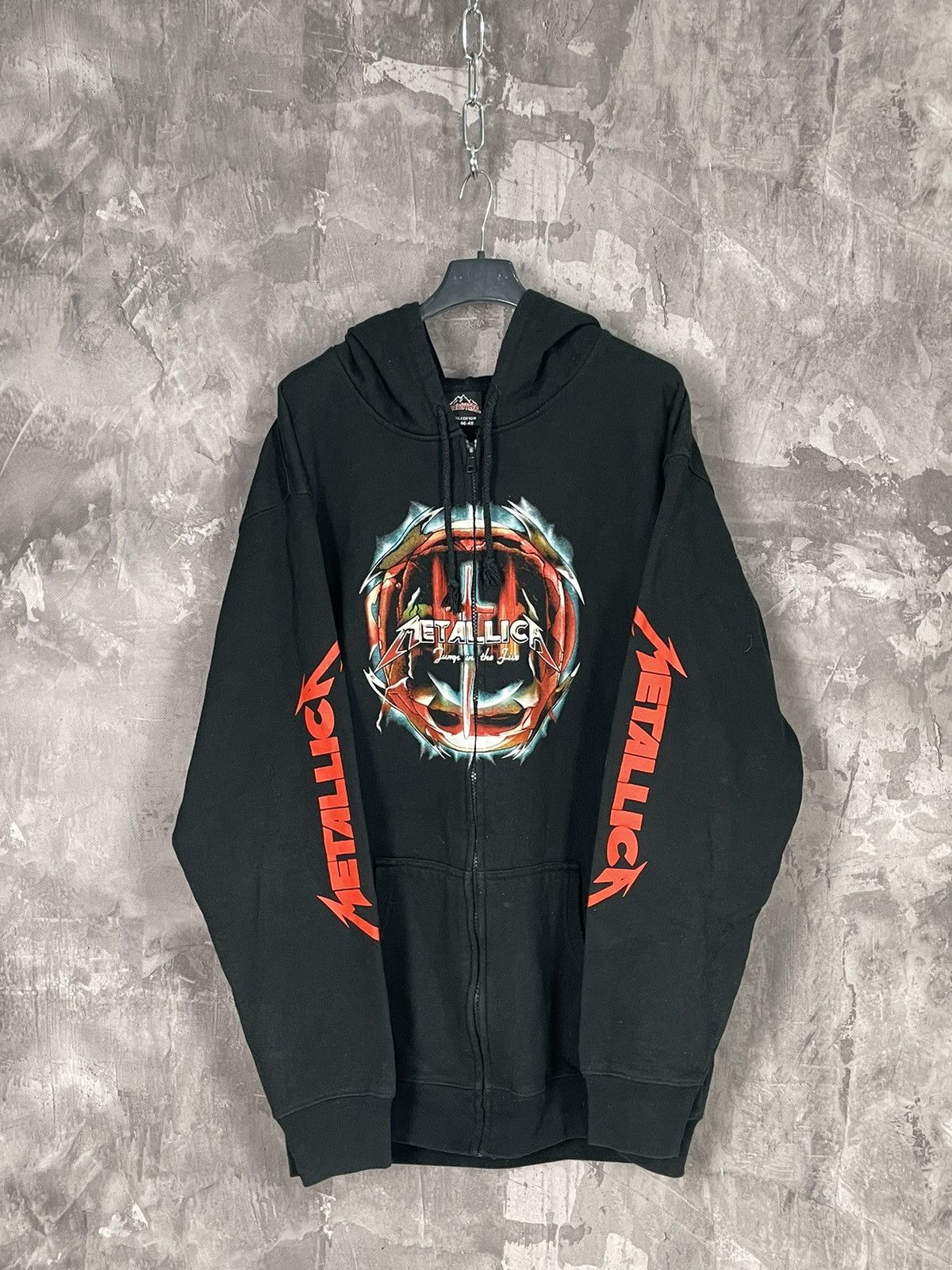 Vintage Metallica Full Print Y2K Rock Zip Hoodie