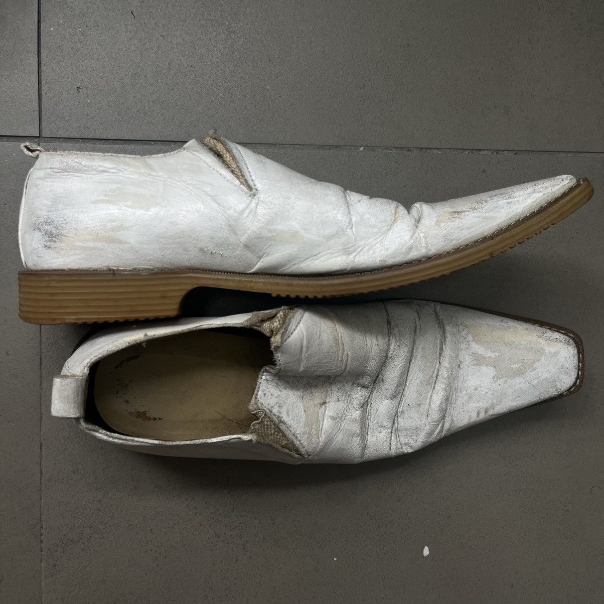 Comme des Garcons COMME des GARCONS Number Print Leather Square Toe Shoes Size US 6.5 / EU 39-40 - 1 Thumbnail