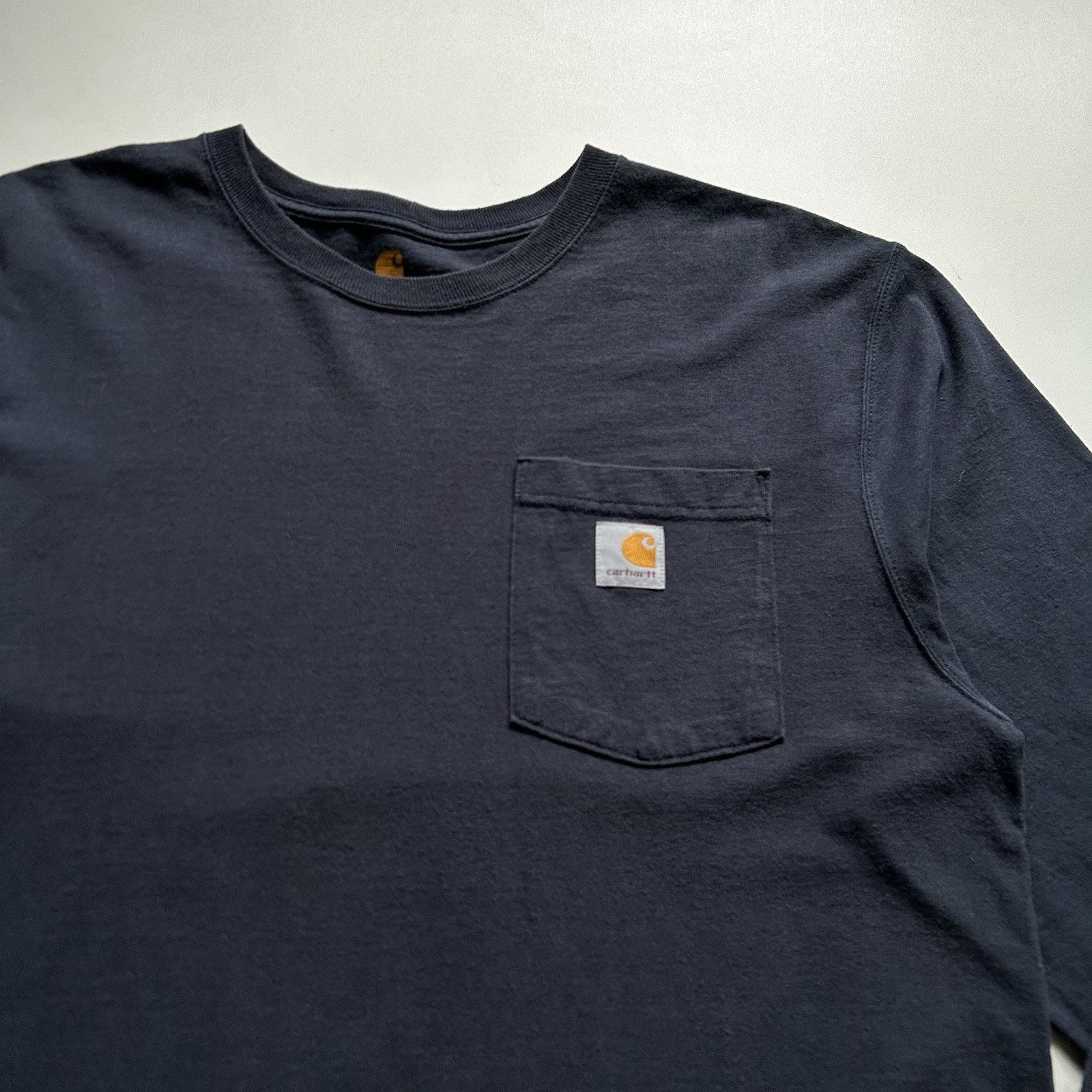 Carhartt Vintage Carhartt Long Sleeve Pocket T Shirt Navy Blue Medium Size US M / EU 48-50 / 2 - 2 Thumbnail