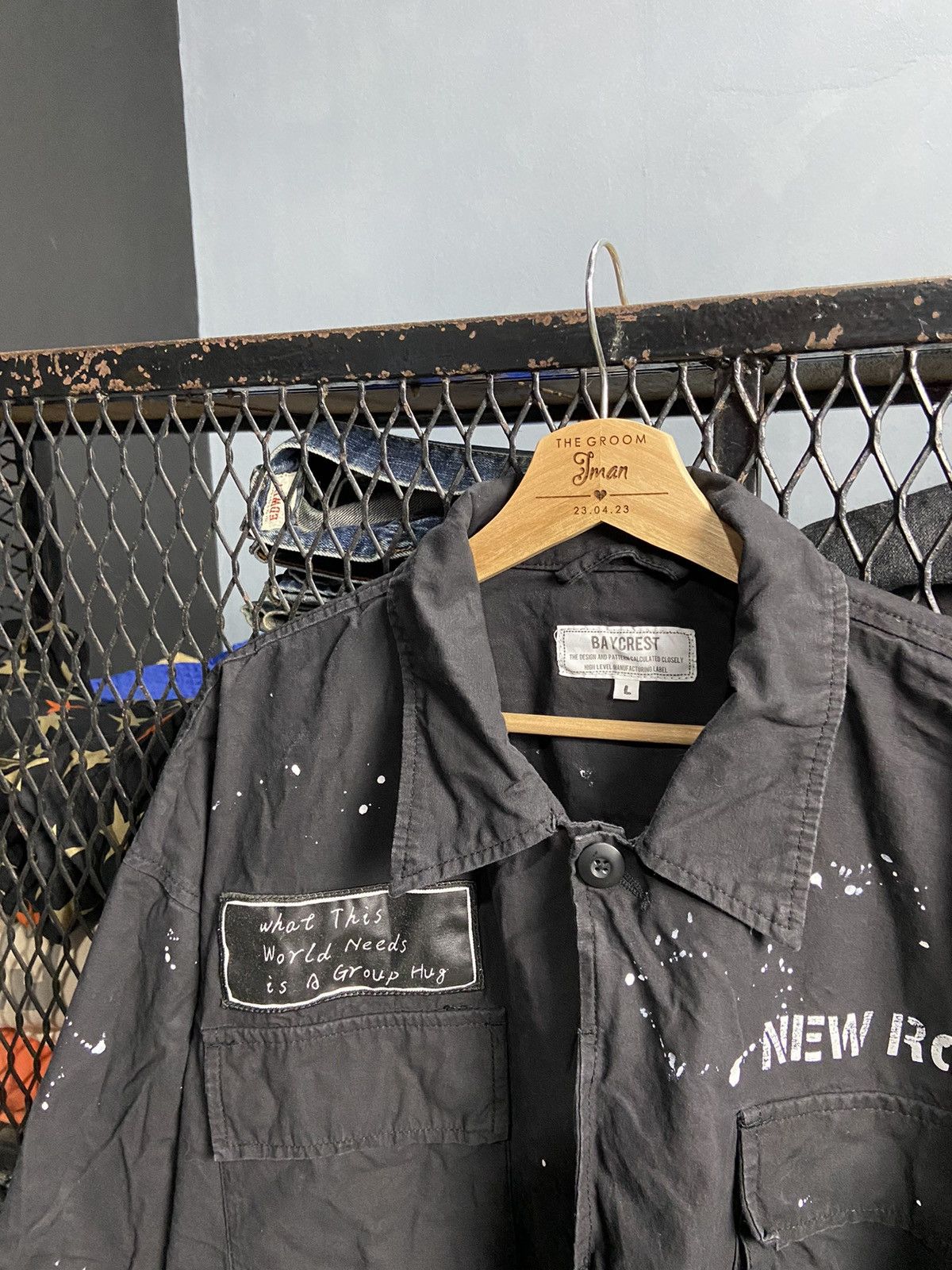 If Six Was Nine × Le Grande Bleu (L.G.B.) × Other Rare Hand Painted Baycrest Oi! Oi! Military Jacket Size US L / EU 52-54 / 3 - 7 Thumbnail