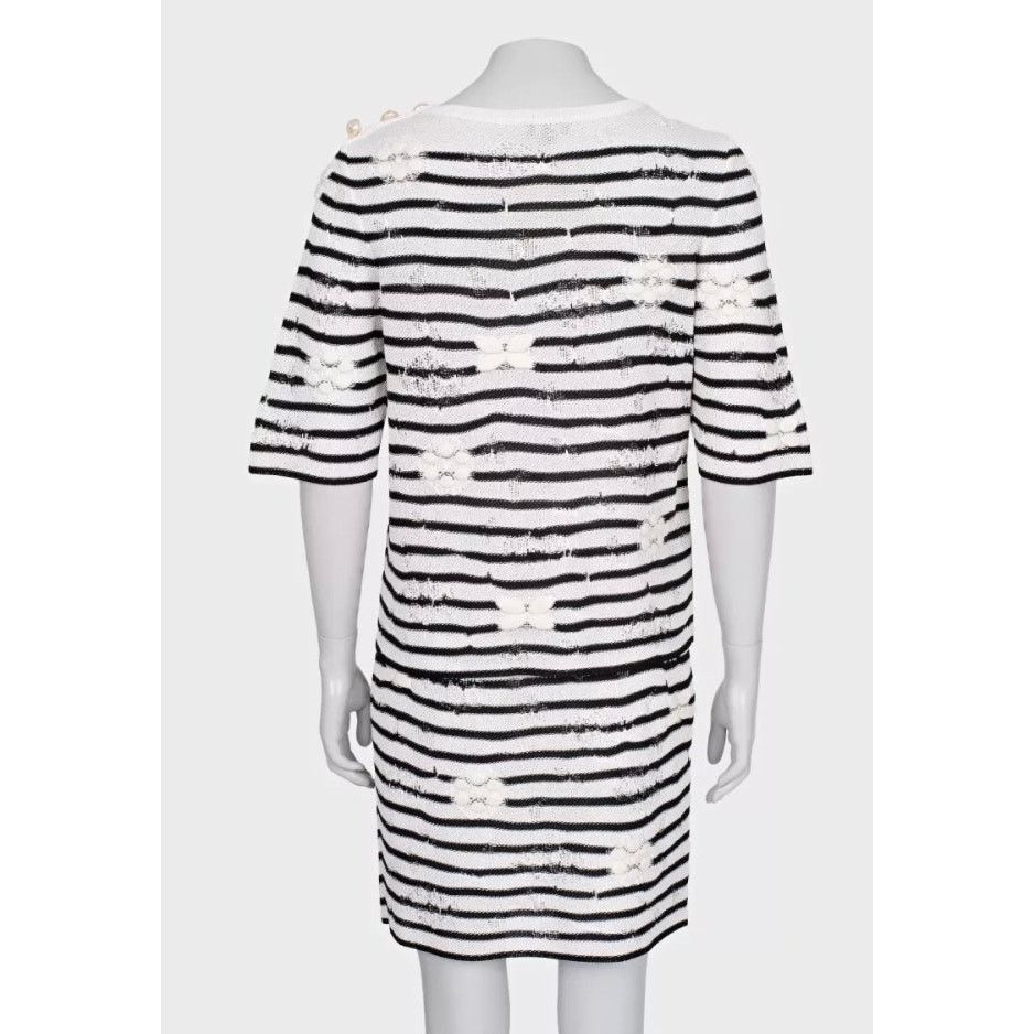 Chanel Chanel Black & White Striped Embroidered Suit Sz.36 Size XS / US 0-2 / IT 36-38 - 3 Thumbnail