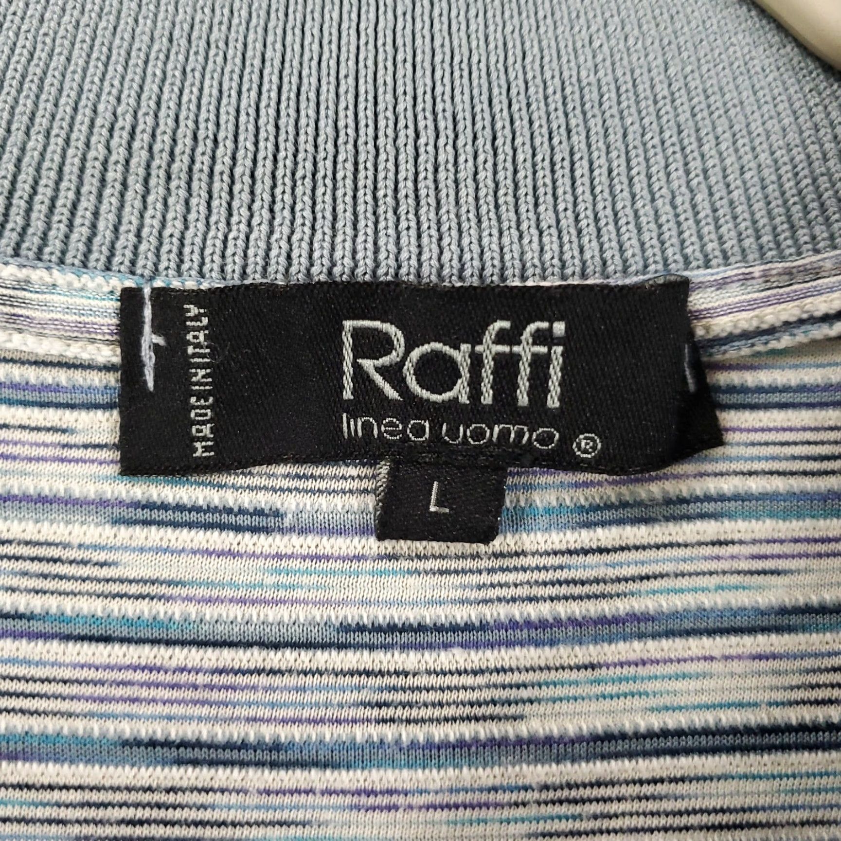 Vintage VINTAGE Raffi Polo Shirt Mens Large White Blue Striped Cotton Pullover Lightweight Classic Golf Size US L / EU 52-54 / 3 - 4 Thumbnail