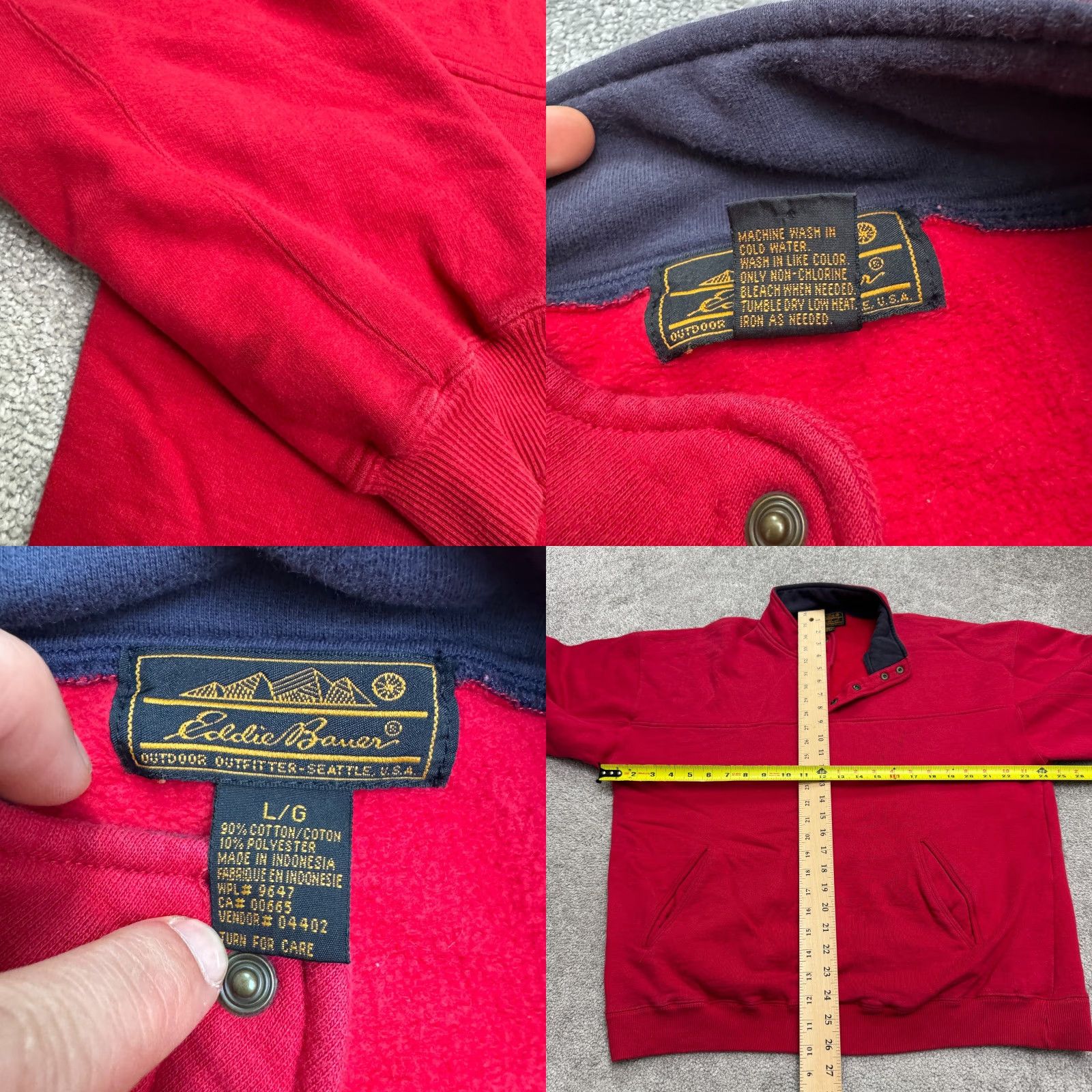 Eddie Bauer VINTAGE Eddie Bauer Sweatshirt Men Large Red Cotton Blend Casual Outdoor Pullover All Seasons Size US L / EU 52-54 / 3 - 8 Thumbnail