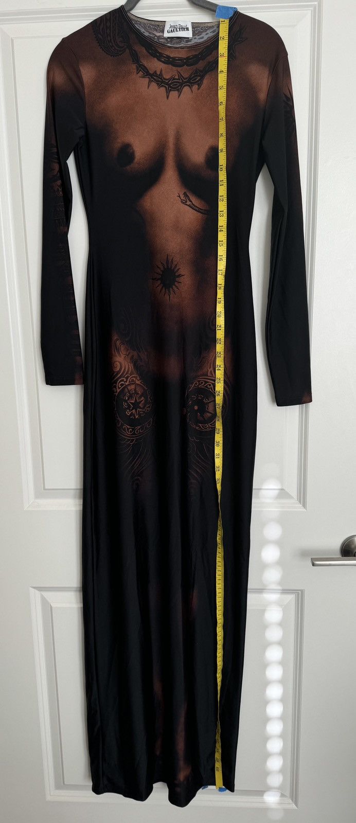 Jean Paul Gaultier Jean Paul Gautier The Long Ebony Body Tattoo Dress Dark Nude Size S / US 4 / IT 40 - 9 Thumbnail