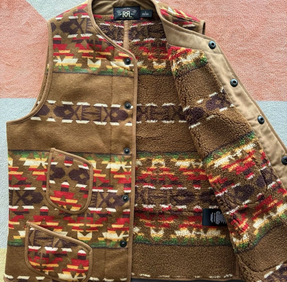 RRL Ralph Lauren RRL Ralph Lauren Double RL Southwestern Vest K22 Size US S / EU 44-46 / 1 - 2 Thumbnail