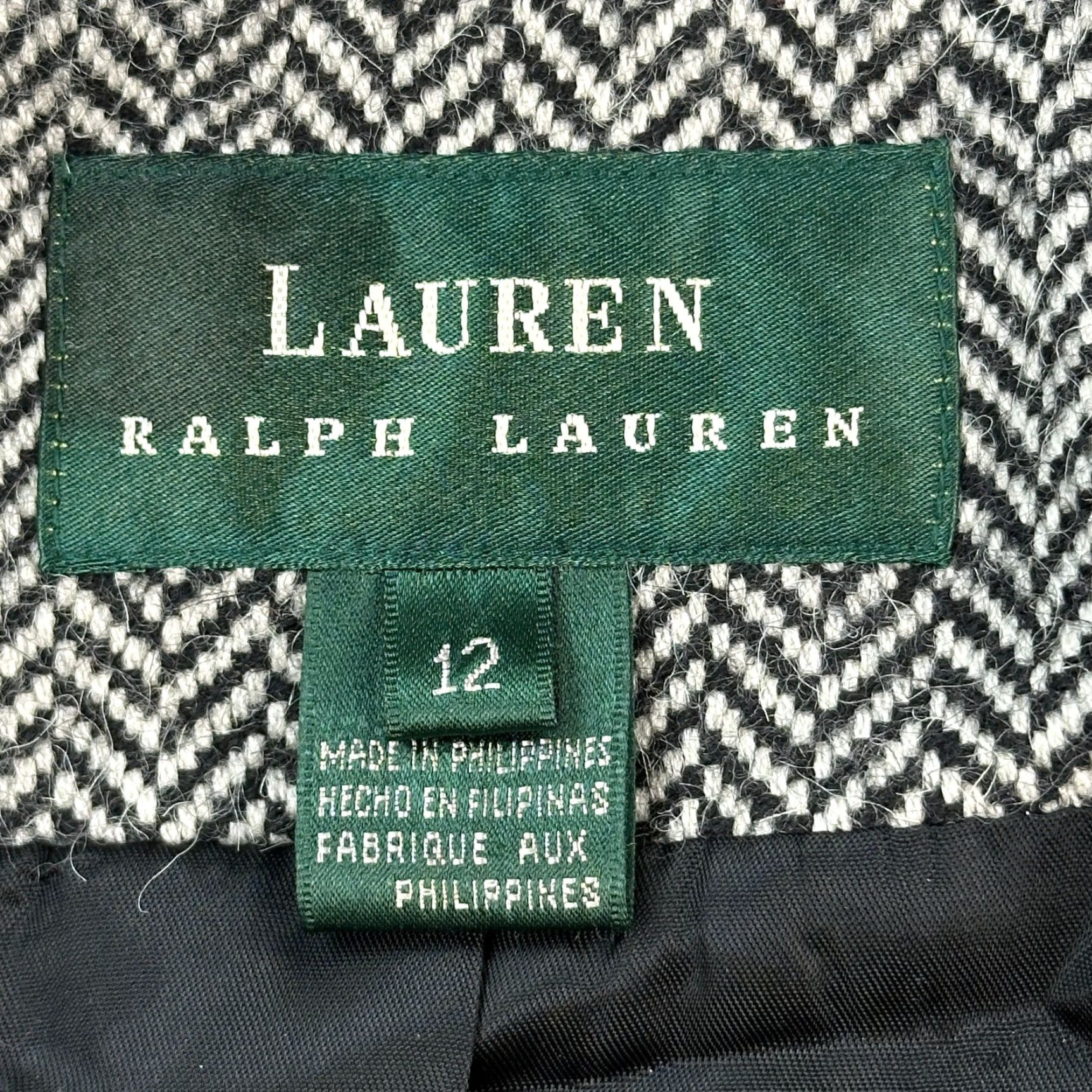 Ralph Lauren Lauren Ralph Lauren Jacket Women's 12 Gray Herringbone Wool Alpaca Full Zip Size XL / US 12-14 / IT 48-50 - 6 Thumbnail