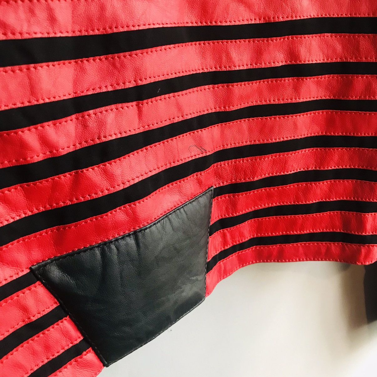 If Six Was Nine × Japanese Brand Japanese Horizontal Strips Leather Jacket Size M / US 6-8 / IT 42-44 - 9 Thumbnail