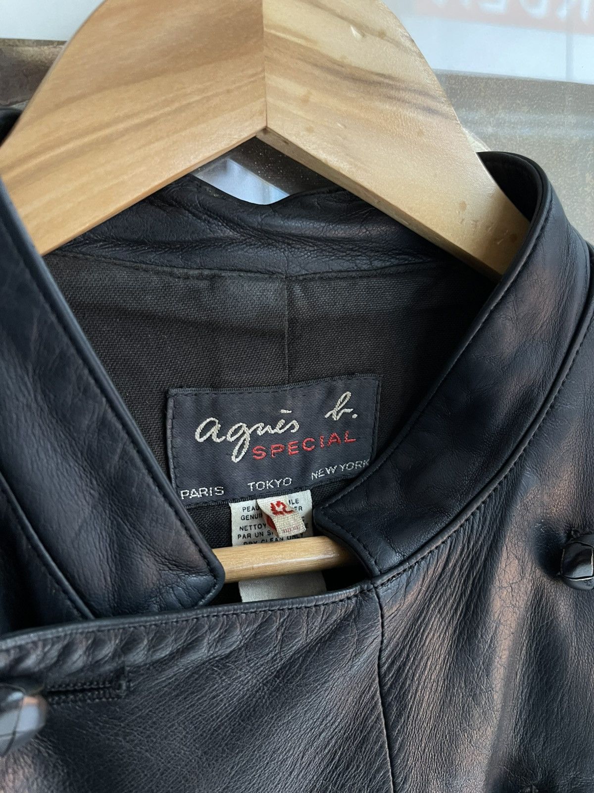 agnes b. Agnés B Leather Jacket Napoleon VERY RARE Size M / US 6-8 / IT 42-44 - 3 Thumbnail
