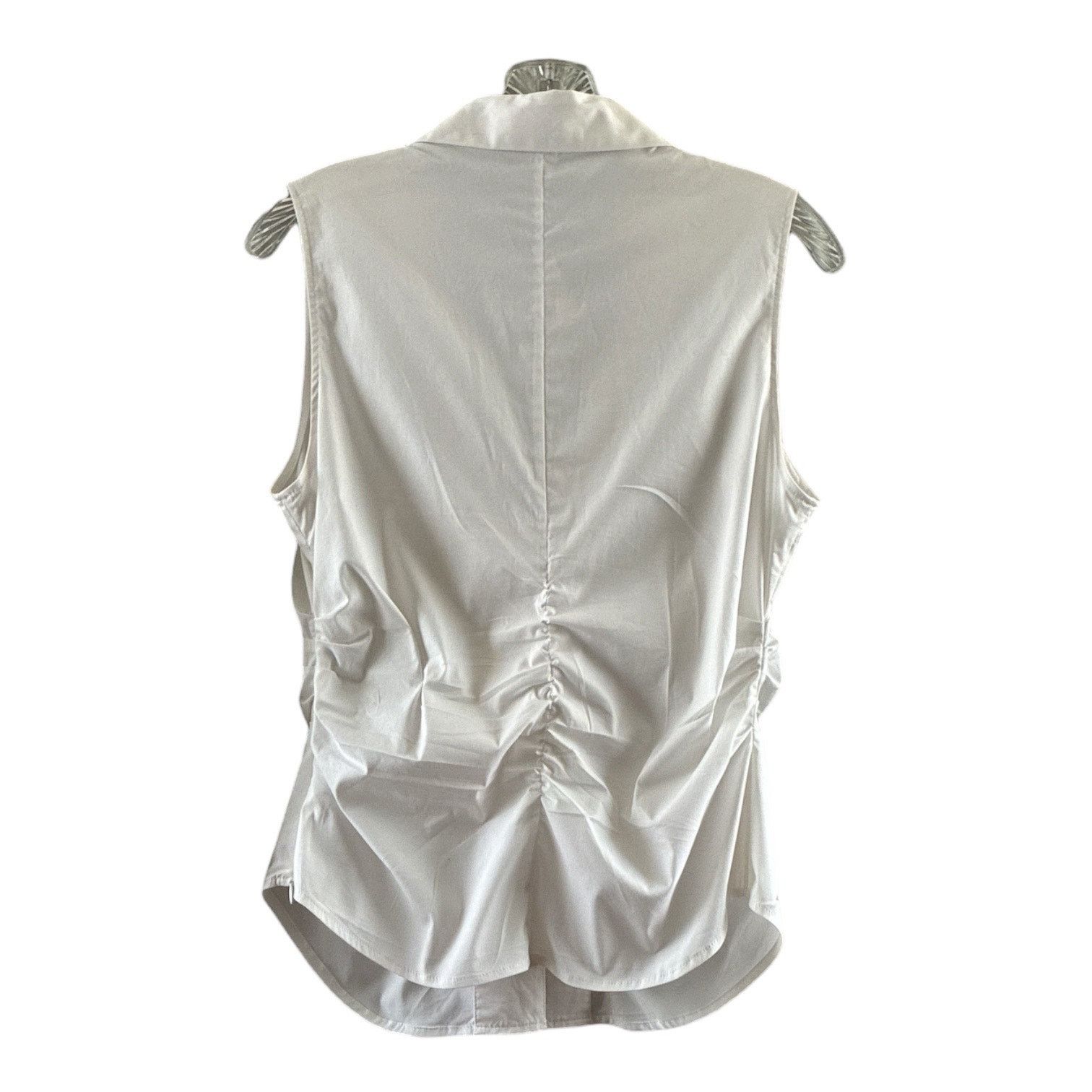 Express Express sleeveless deep plunge V-neck ruche blouse NWT Size L / US 10 / IT 46 - 4 Thumbnail