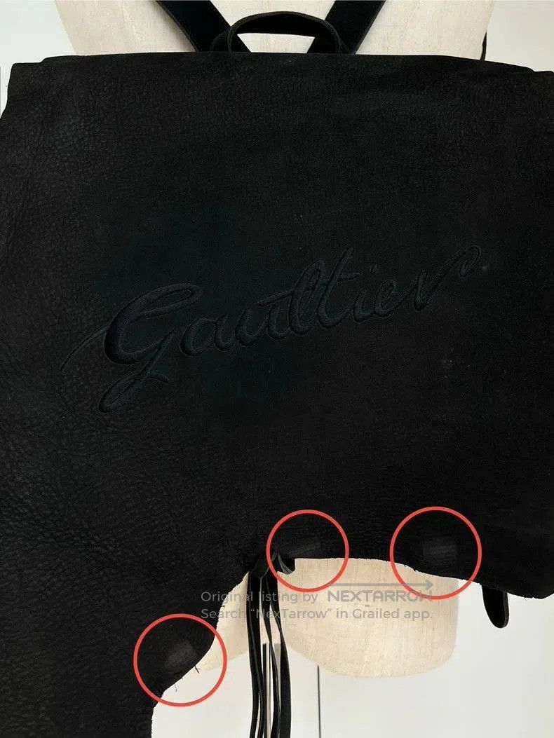 Jean Paul Gaultier Jean Paul GAULTIER Suede Embroidered Backpack. Size ONE SIZE - 9 Thumbnail
