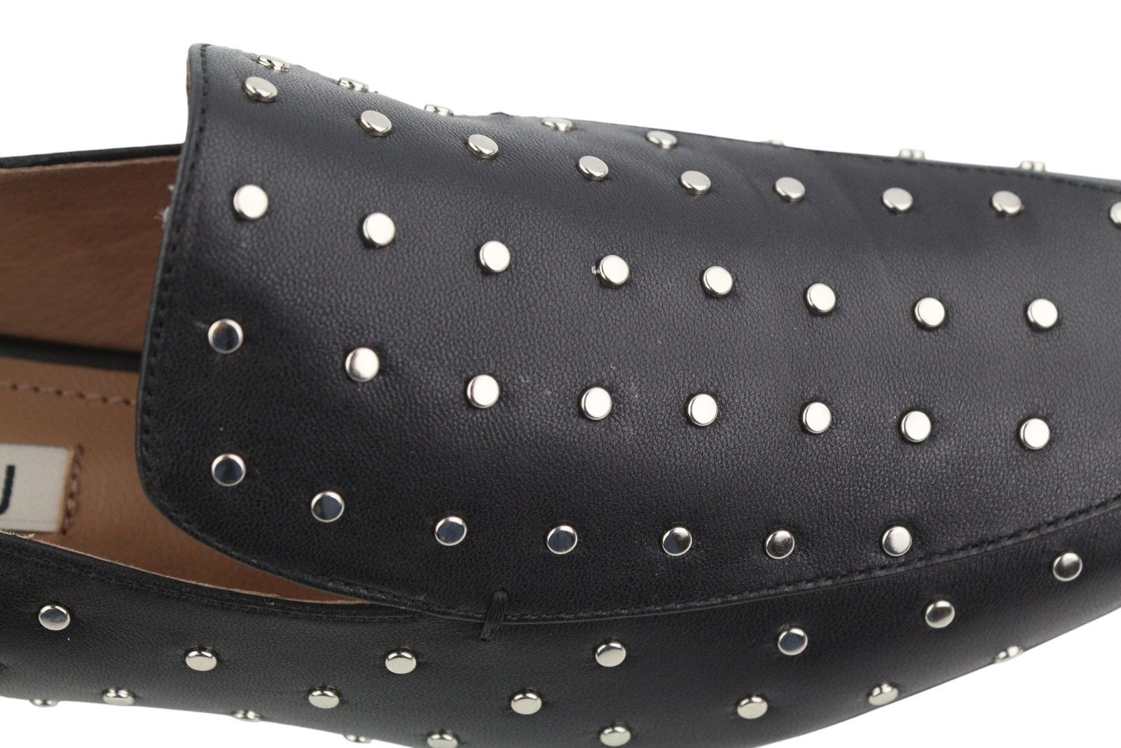 Other BIBI LOU LILIAN EU37 Black Leather Silver Studs Square 87559 Size US 6 / IT 36 - 11 Thumbnail