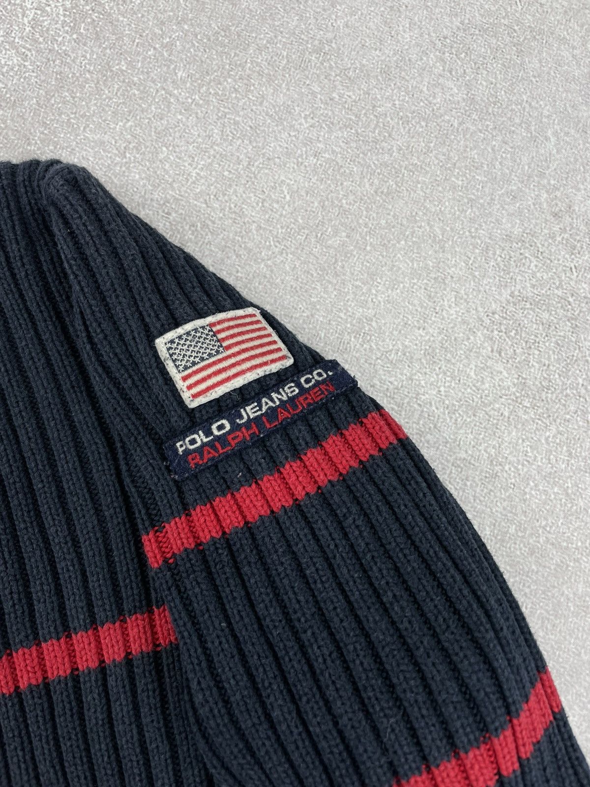 Polo Ralph Lauren × Ralph Lauren × Vintage Vintage Polo Jeans Company Ralph Lauren USA Flag Sweater Size US M / EU 48-50 / 2 - 4 Thumbnail