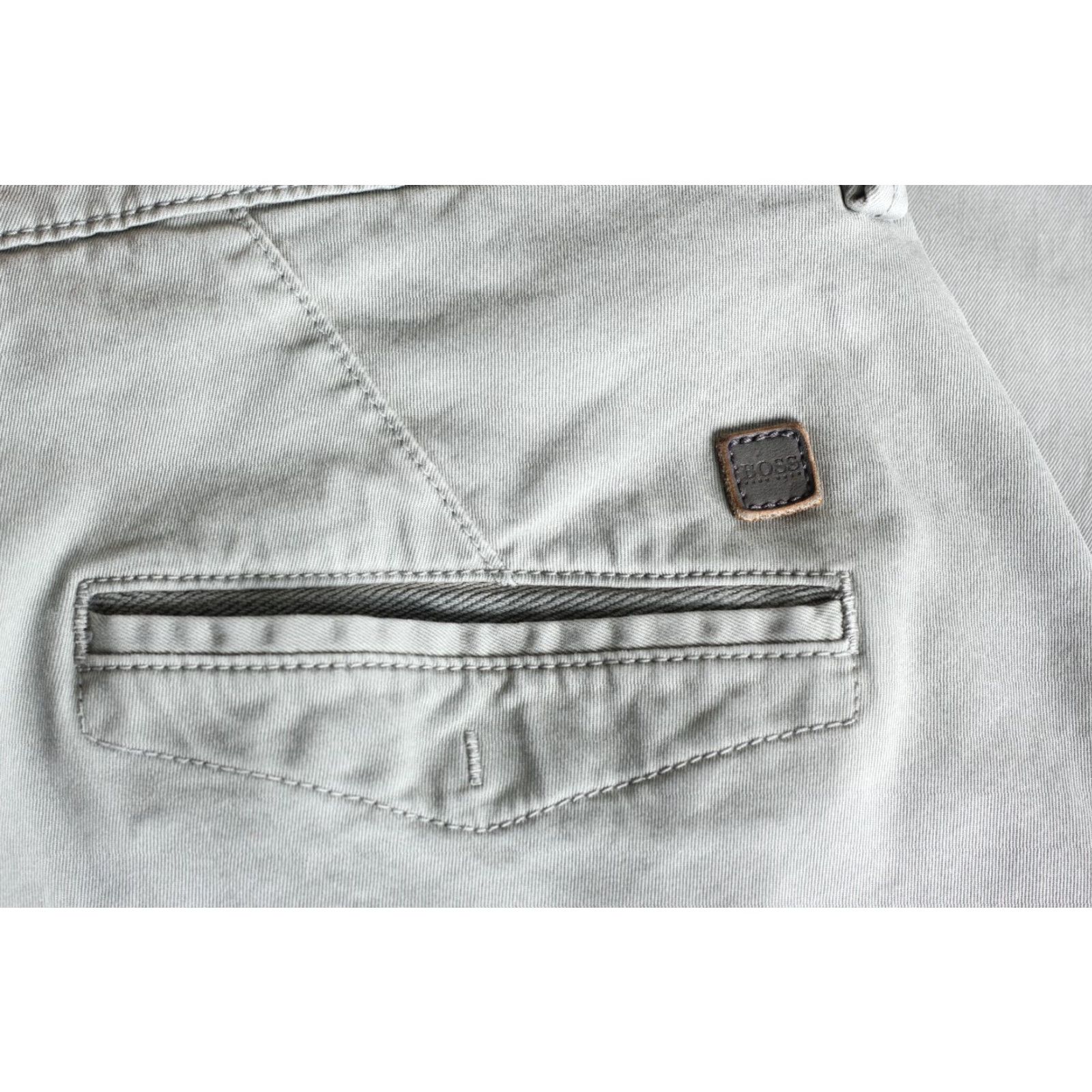 Hugo Boss HUGO BOSS Slim Chino Pants Trousers Men Size 50 34R / L30" Grey Cotton Elastane Stretch Casual VINTAGE? Size US 34 / EU 50 - 3 Thumbnail