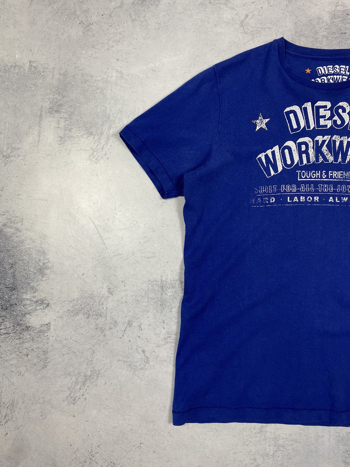 Diesel Vintage 00s Diesel Workwear Graphic Logo Blue T Shirt Size US M / EU 48-50 / 2 - 3 Thumbnail