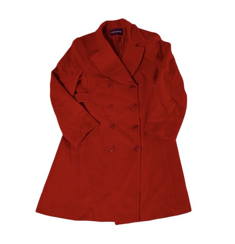 Other MetroStyle Red Wool-Blend Double Breasted Coat – Women’s Med Size M / US 6-8 / IT 42-44 - 1 Thumbnail