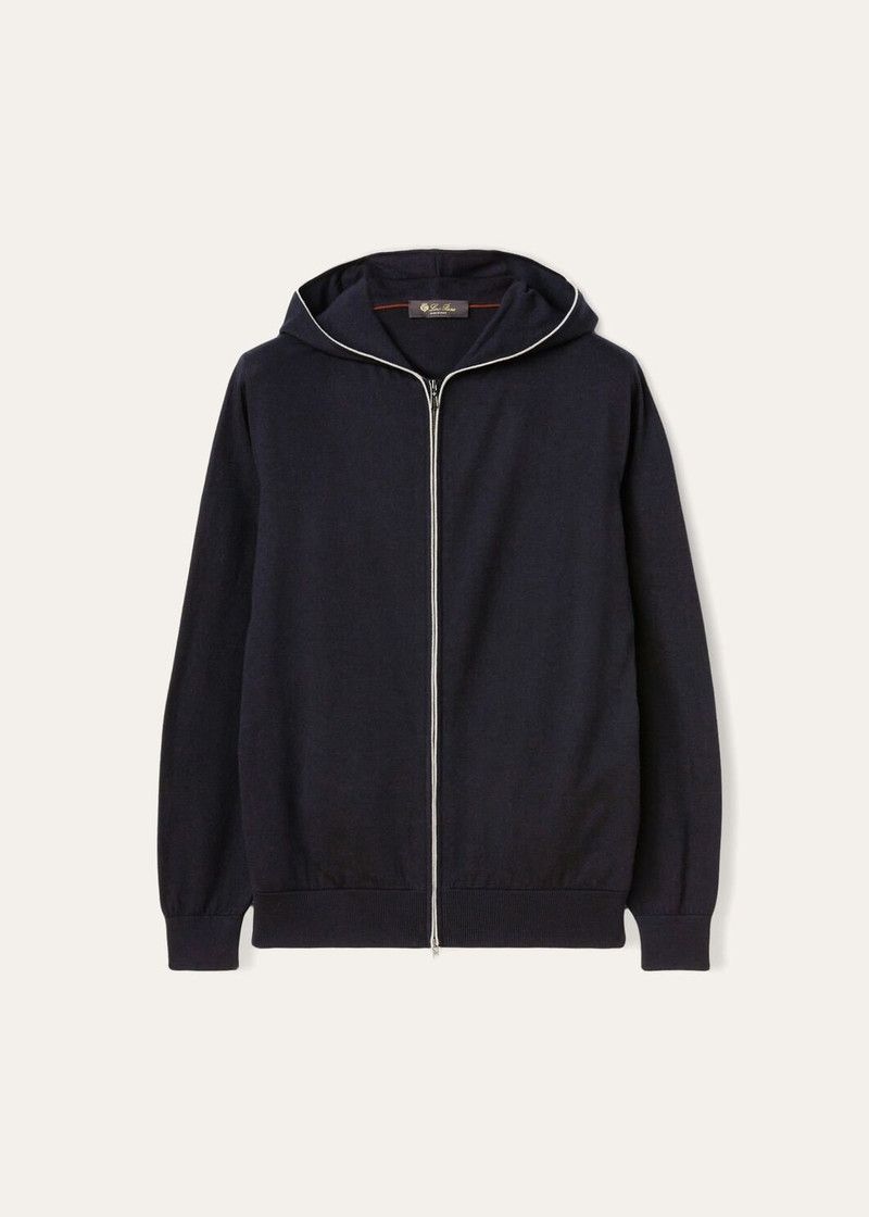 Loro Piana o1w1db10226 FAF8493 Hood Leasure Bomber in Blue Size US L / EU 52-54 / 3 - 1 Thumbnail