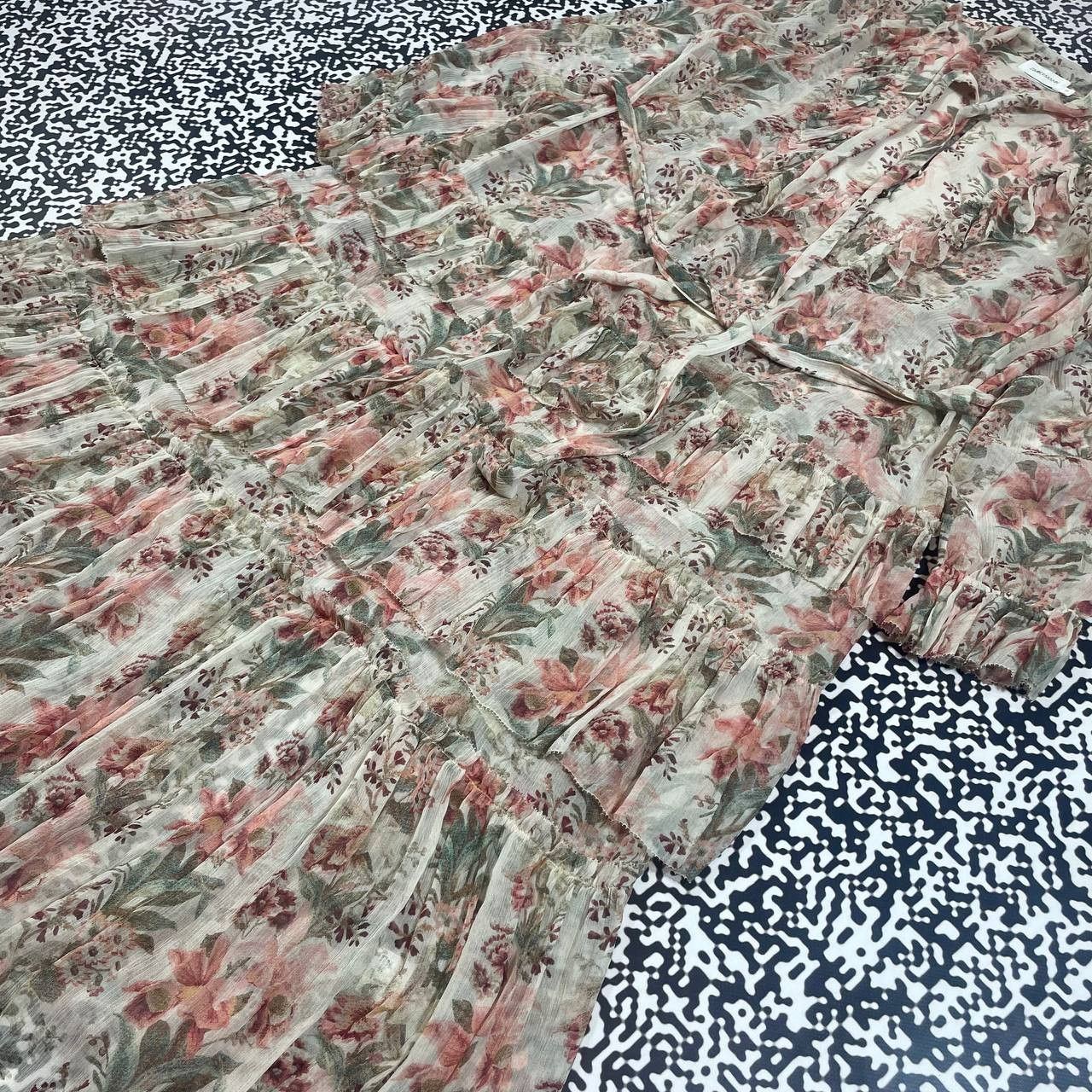 Zimmermann ZIMMERMANN Silk Frolal Maxi Dress Luxury Y2K Style Size L / US 10 / IT 46 - 9 Thumbnail