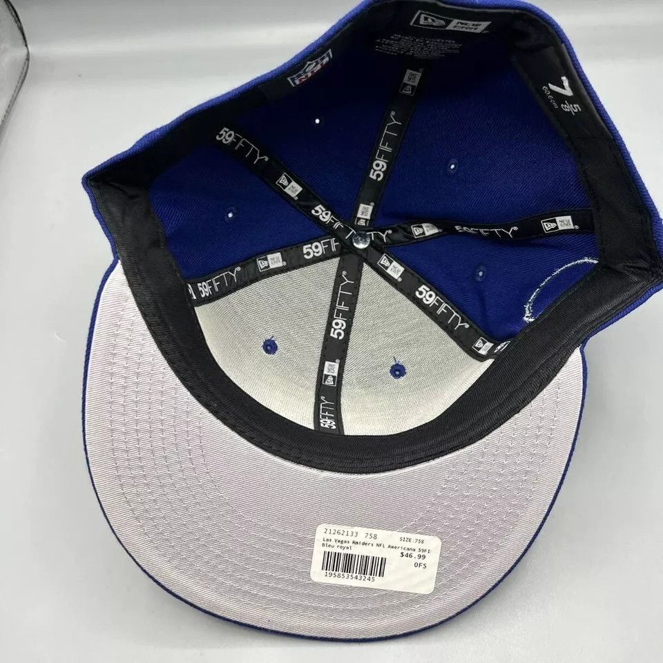 New Era Las Vegas Raiders Hat Men 7 5/8 59Fifty New Era NFL Fitted Size ONE SIZE - 6 Thumbnail
