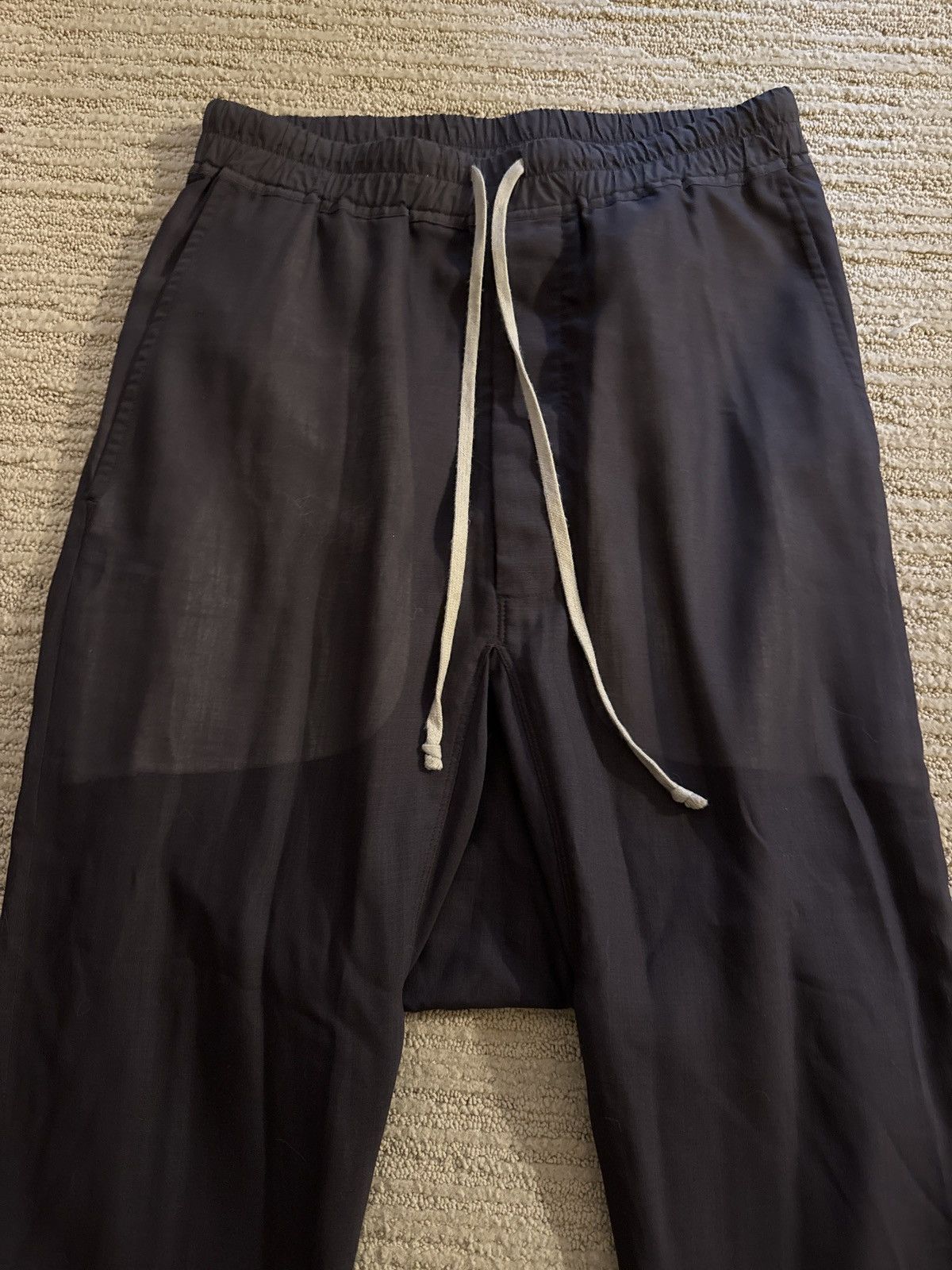 image of Rick Owens Drop Crotch “Kool Aid” Wool Pants in Brown, Men's (Size 32)