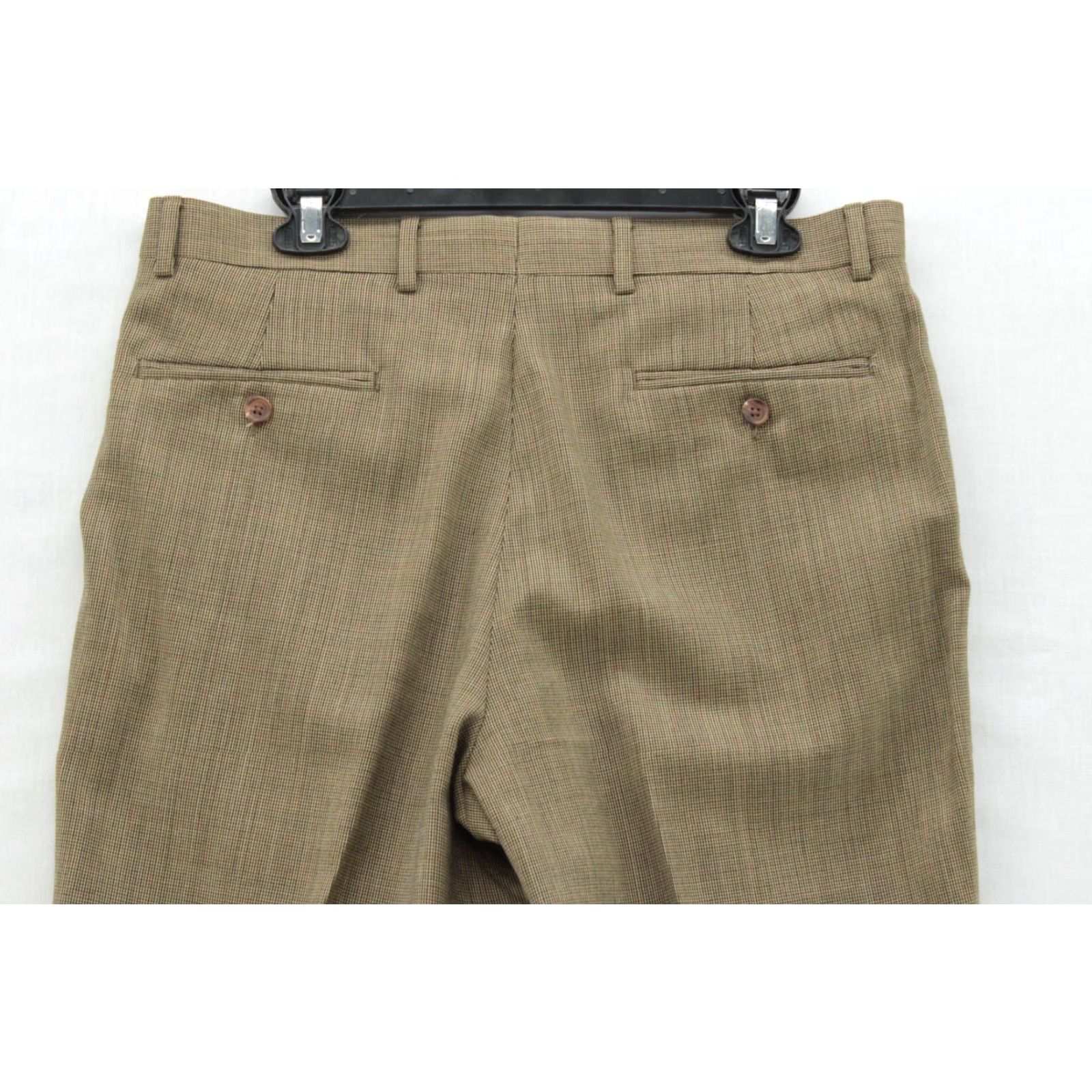 Ralph Lauren Lauren Ralph Lauren Pants Men’s 33x28 Brown Houndstooth Wool Pleated Cuffs Dress Pants Men’s Size US 33 - 5 Thumbnail
