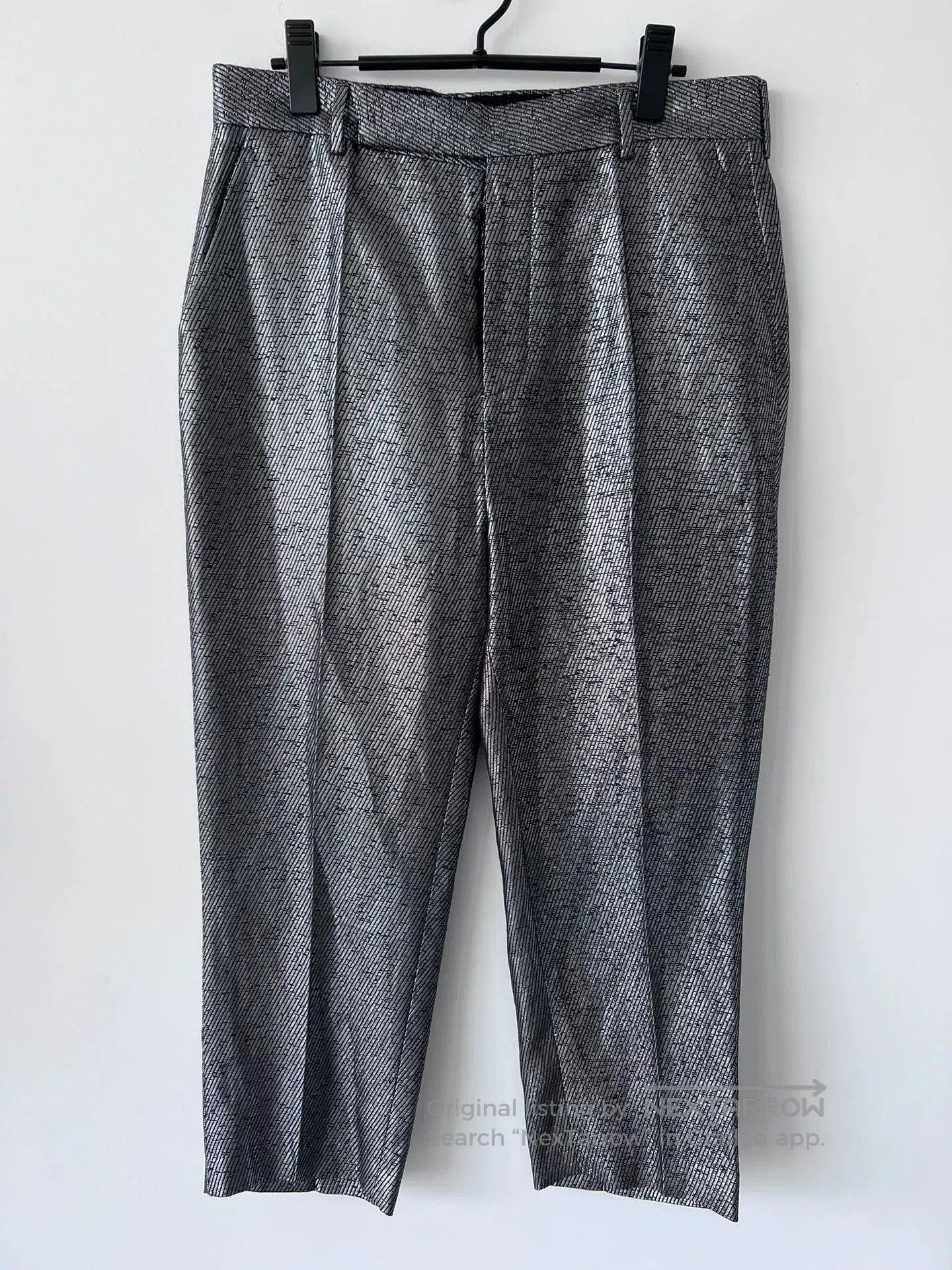 stylish silver cropped pants by rick owens.
