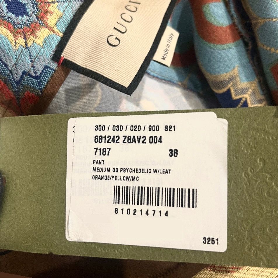 Gucci $2950 Gucci Psychedelic GG Logo With Leather Detail Trousers Size 26" / US 2 / IT 38 - 11 Thumbnail
