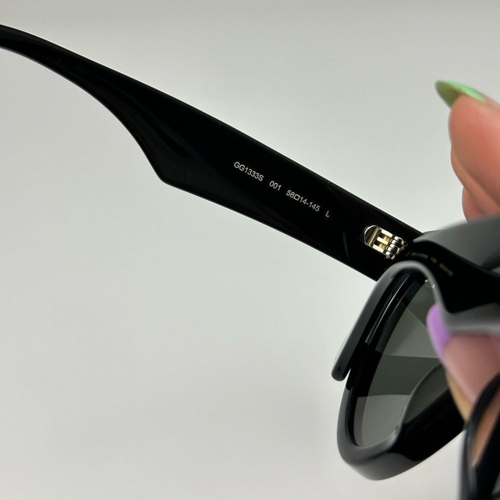 Gucci BRAND NEW GUCCI GG1333S 001 Black Grey Women Sunglasses Size ONE SIZE - 4 Thumbnail