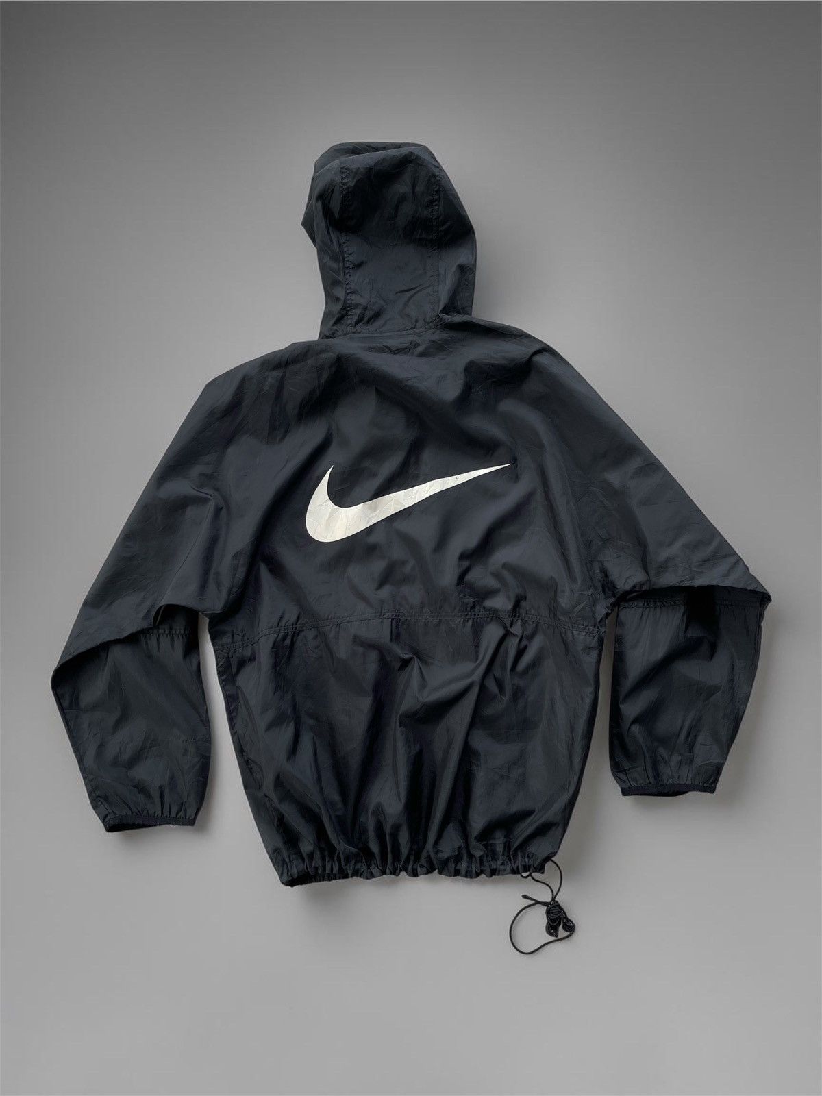 Nike 🔥Vintage 90's Nike Men's Big Logo Windbreaker Hood Jacket Size US M / EU 48-50 / 2 - 3 Thumbnail