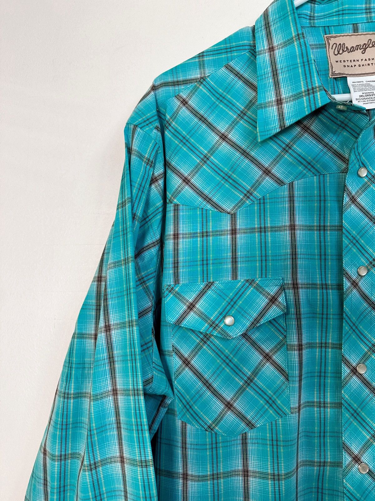 Wrangler Wrangler Western Men’s Pearl Snap Plaid Button Up Shirt 2XL Size US XXL / EU 58 / 5 - 4 Thumbnail