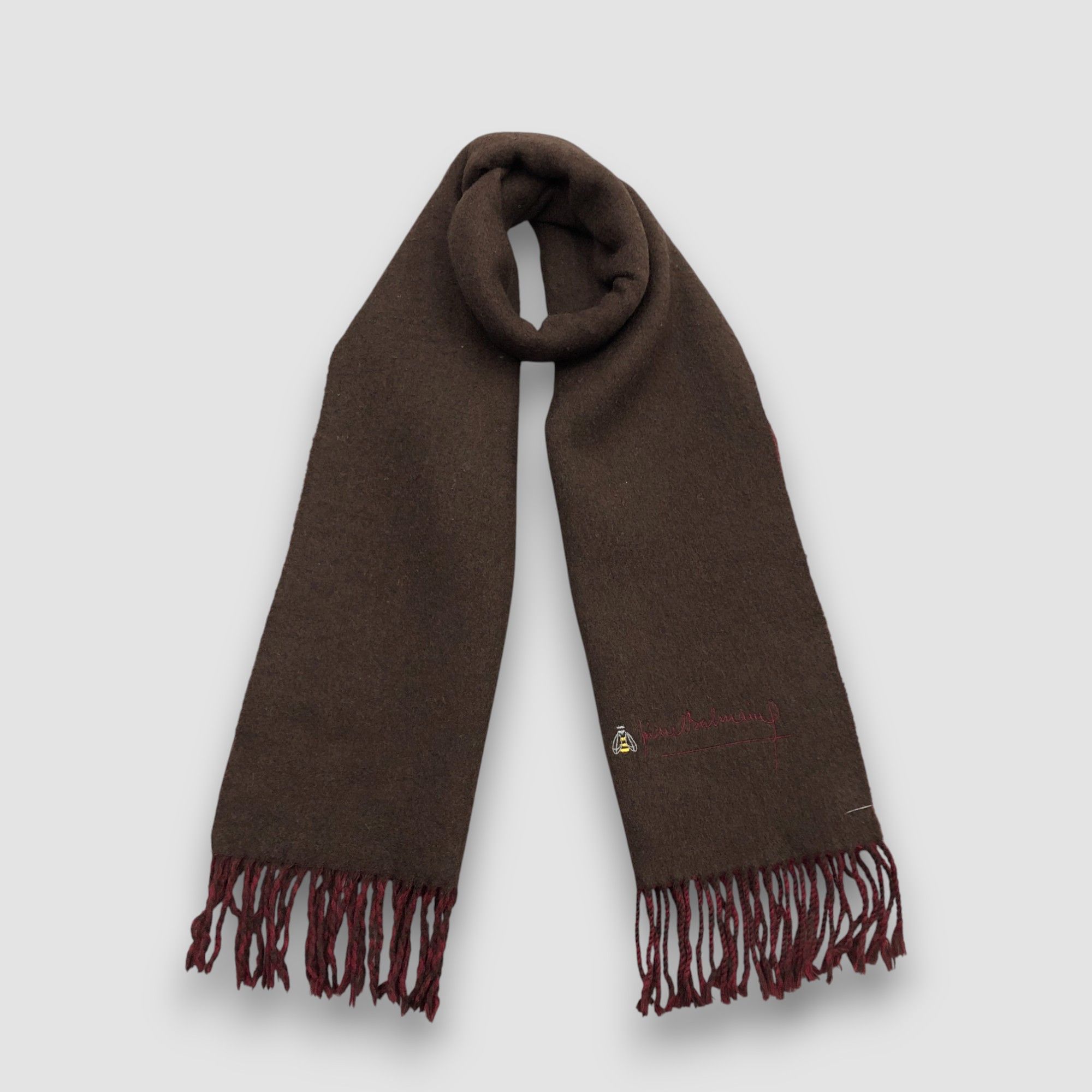 Japanese Brand Vintage Pierre Balmain Scarf Muffler Wool Cashmere Scarves Size ONE SIZE - 1 Thumbnail