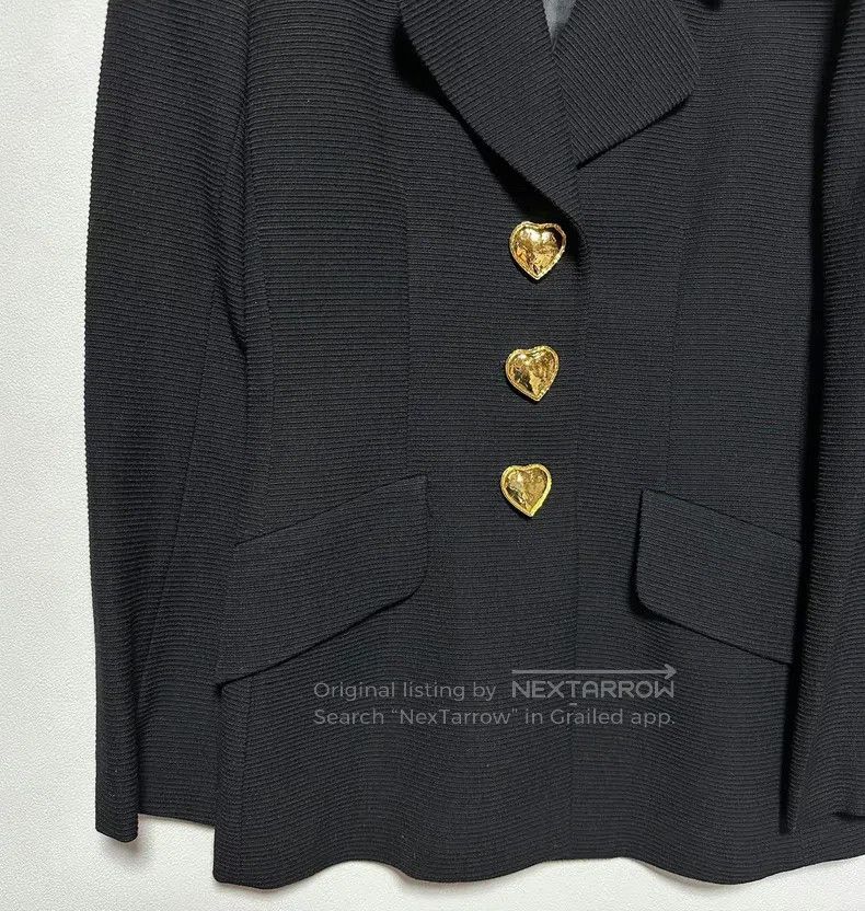 Saint Laurent Paris Saint Laurent Paris Black Wool Antique Suit Jacket with La Size US L / EU 52-54 / 3 - 3 Thumbnail