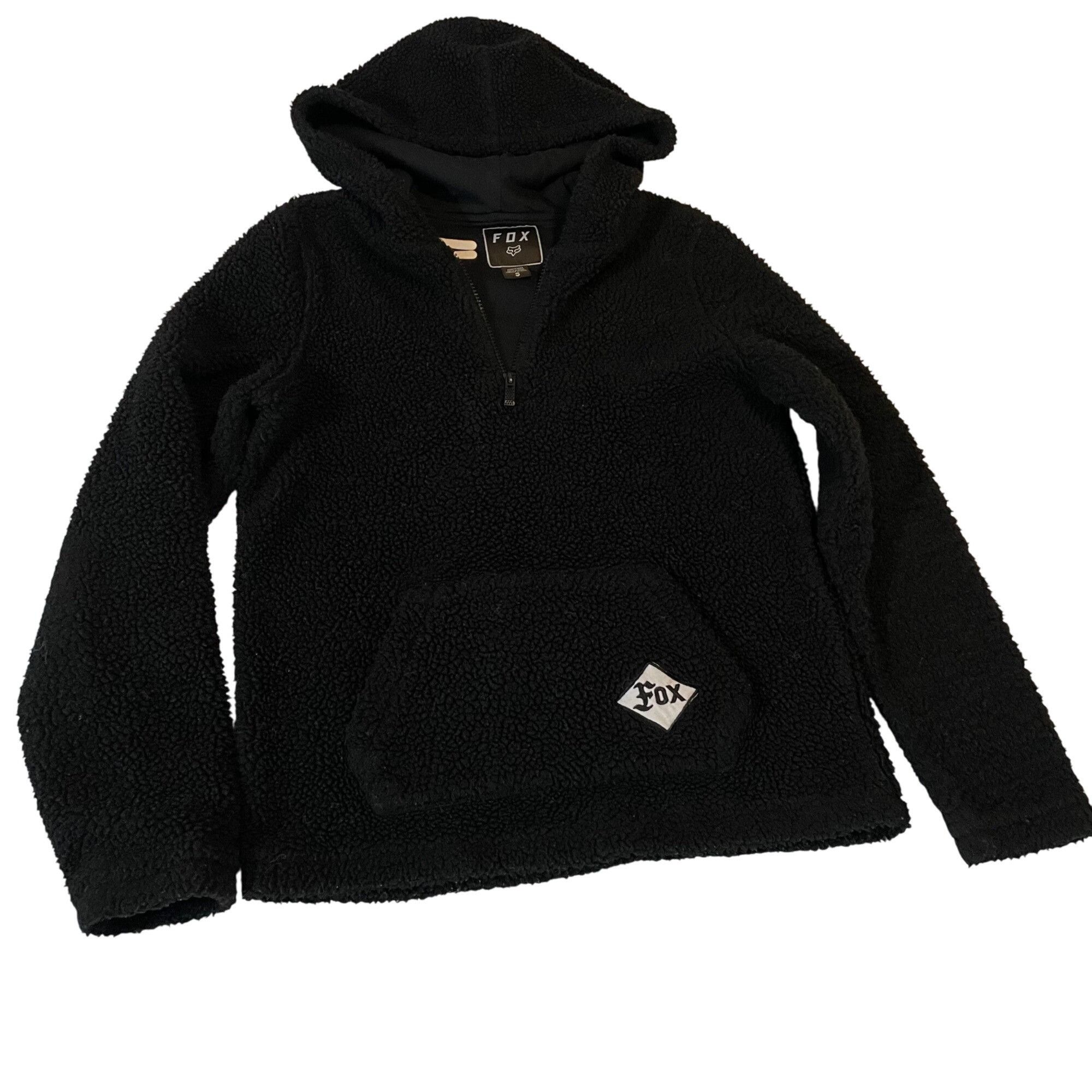 Fox Racing Fox Head Mens Black Hooded Faux Sherpa Lined Fleece Small Size US XXS / EU 40 - 1 Thumbnail