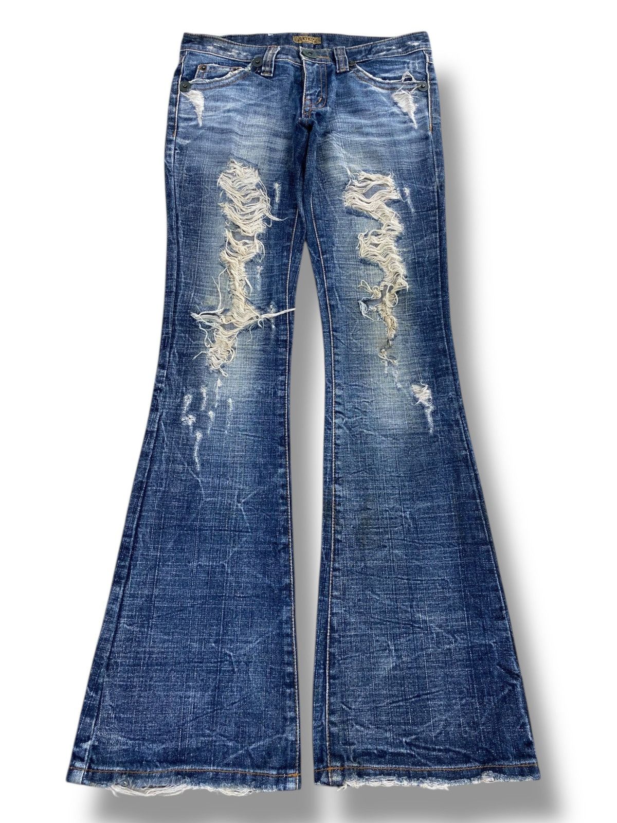 Japanese Brand Japanese Brand Faded Wash Distressed Style Boot Cut Jeans Size 30" / US 8 / IT 44 - 1 Thumbnail