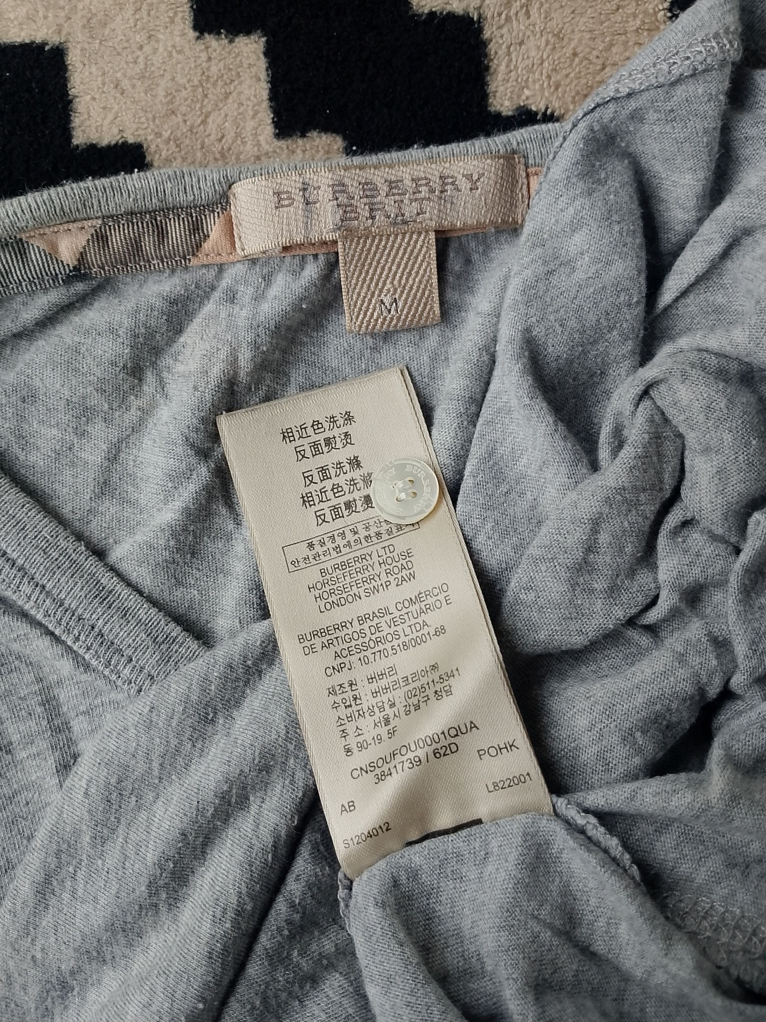Burberry Burberry Grey Cotton Long Sleeve Henley Knight Embroidery Size US M / EU 48-50 / 2 - 9 Thumbnail