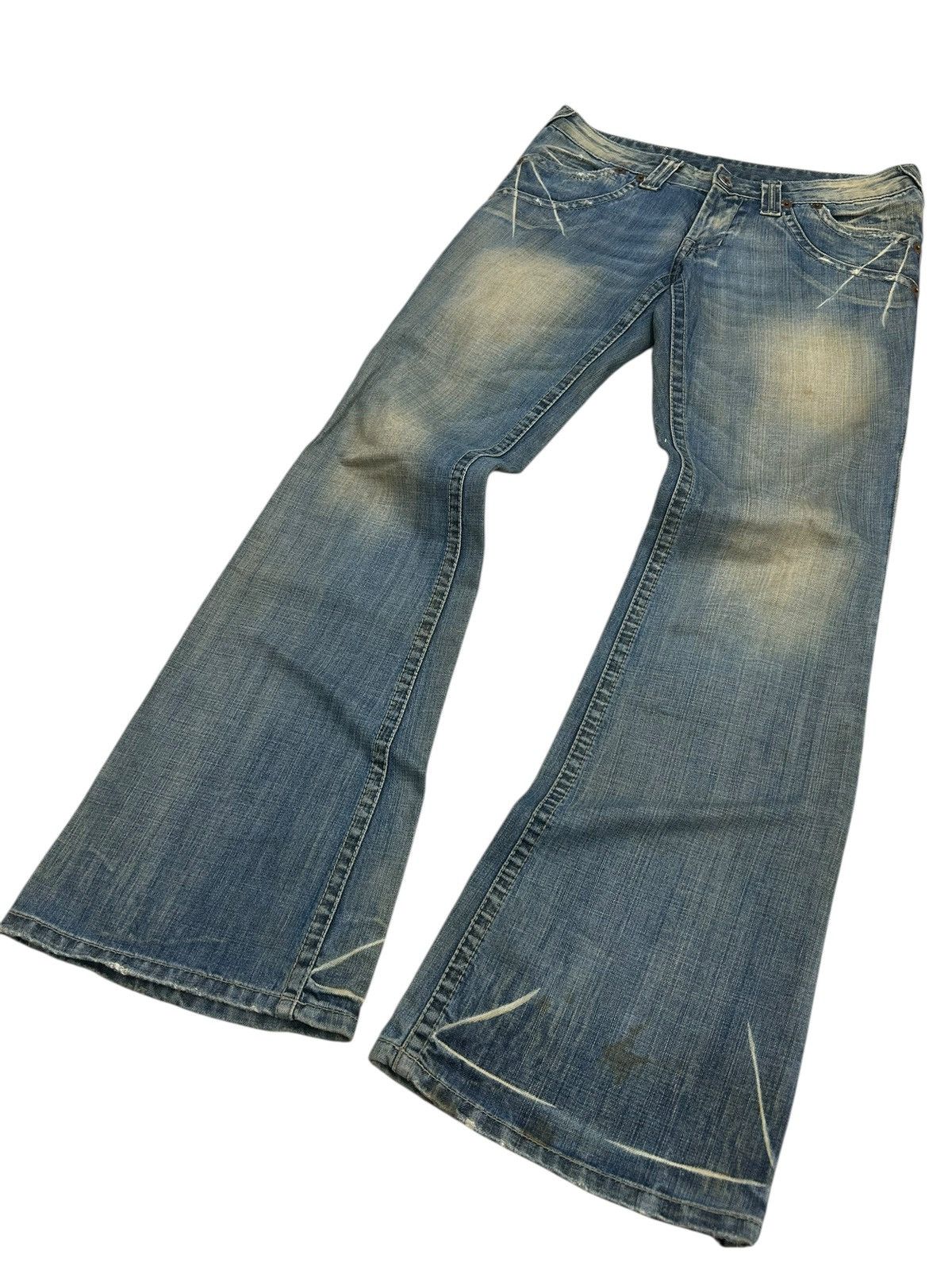 Hysteric Glamour Pep Jean Flare Mud Washed Clawn Mark Distressed Low Rise Size US 30 / EU 46 - 3 Thumbnail
