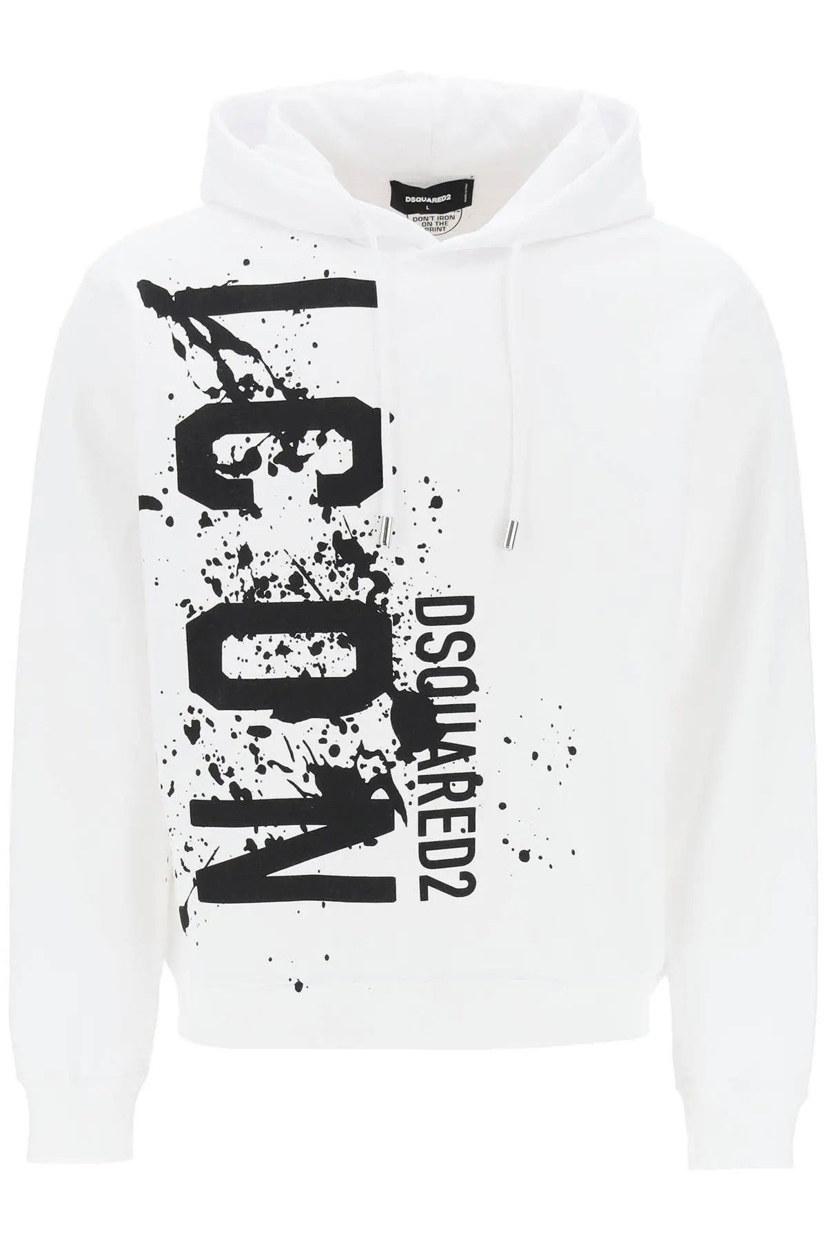 image of Dsquared2 O1S22I1N0124 Cool Fit Hoodie In White, Men's (Size XL)