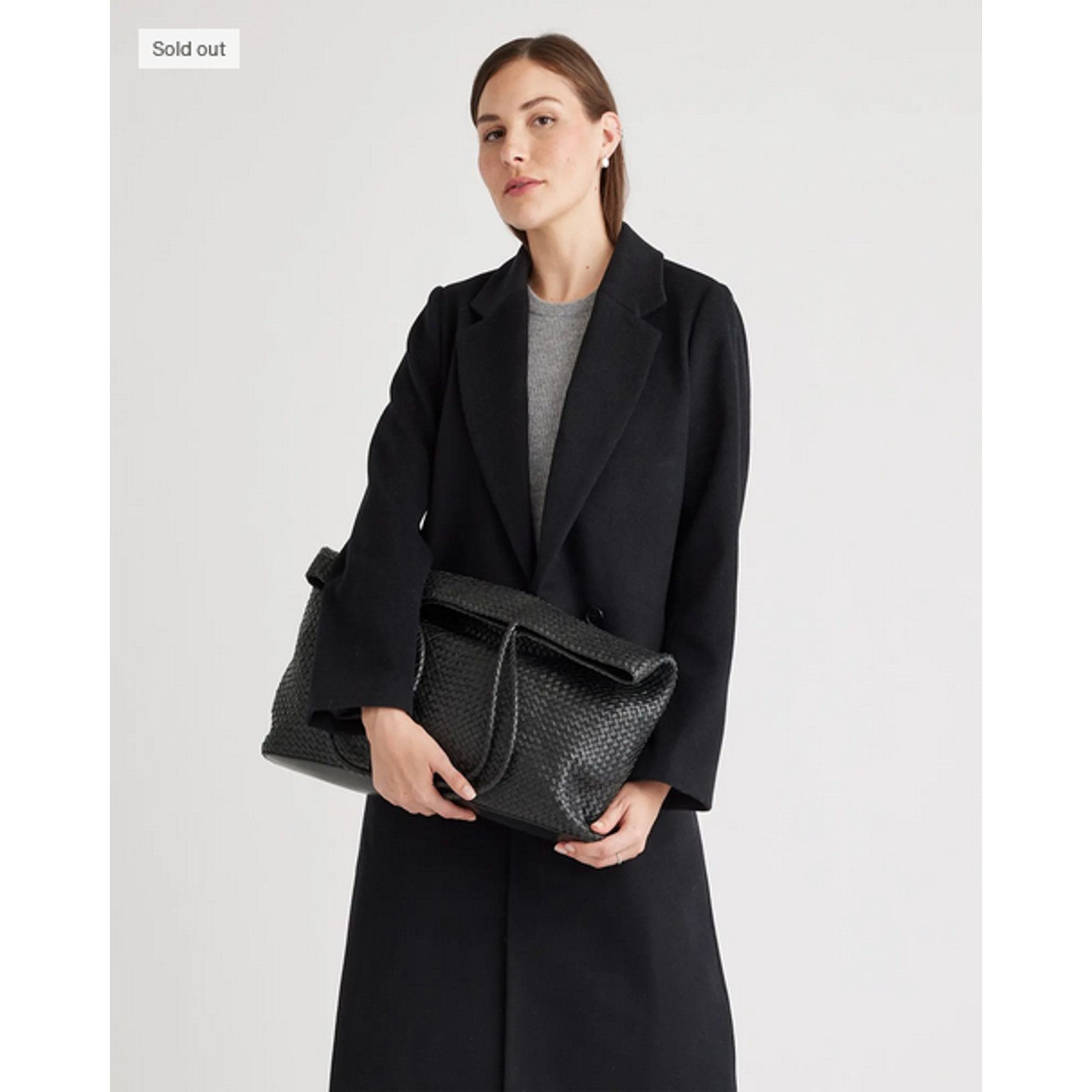 Quince Quince Italian Wool Single Breasted Coat Black Small NWT Size S / US 4 / IT 40 - 2 Thumbnail