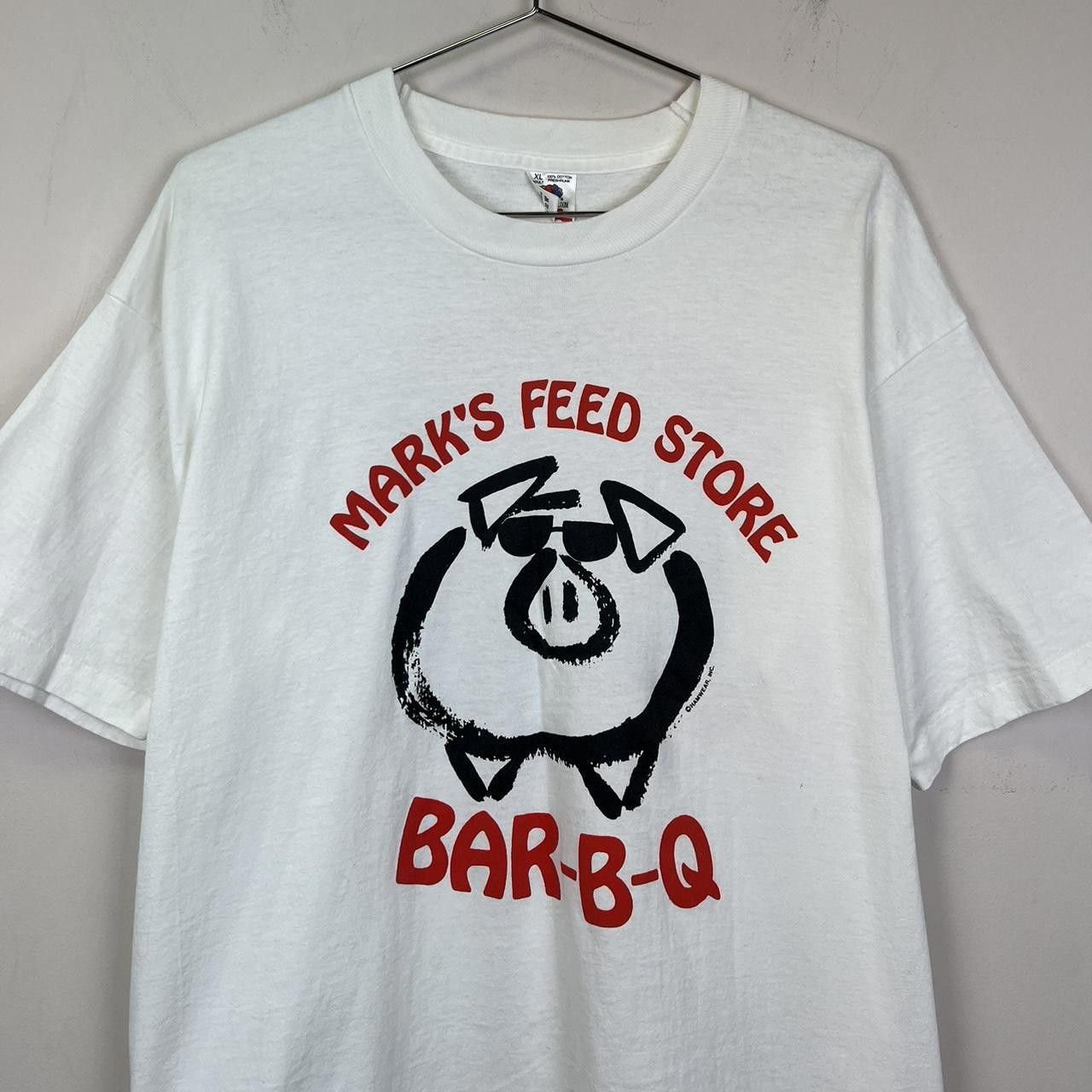 Designer Vintage Mark's Feed Store BBQ Pig T-Shirt 90s Fun T shirt XL Size US XL / EU 56 / 4 - 2 Thumbnail