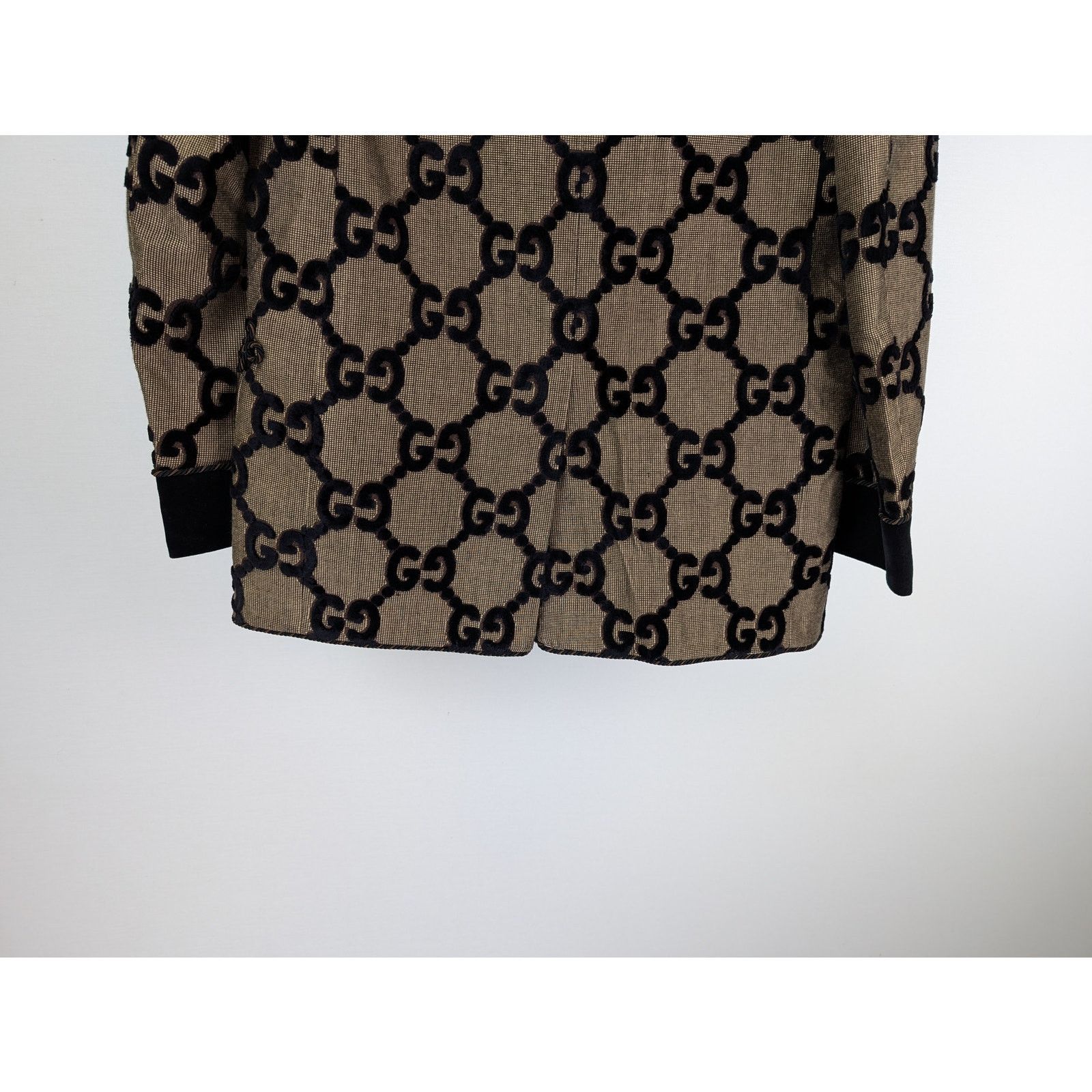 Gucci o1rshd1 GG Logo Blazer Jacket in Beige/Black Size US M / EU 48-50 / 2 - 11 Thumbnail