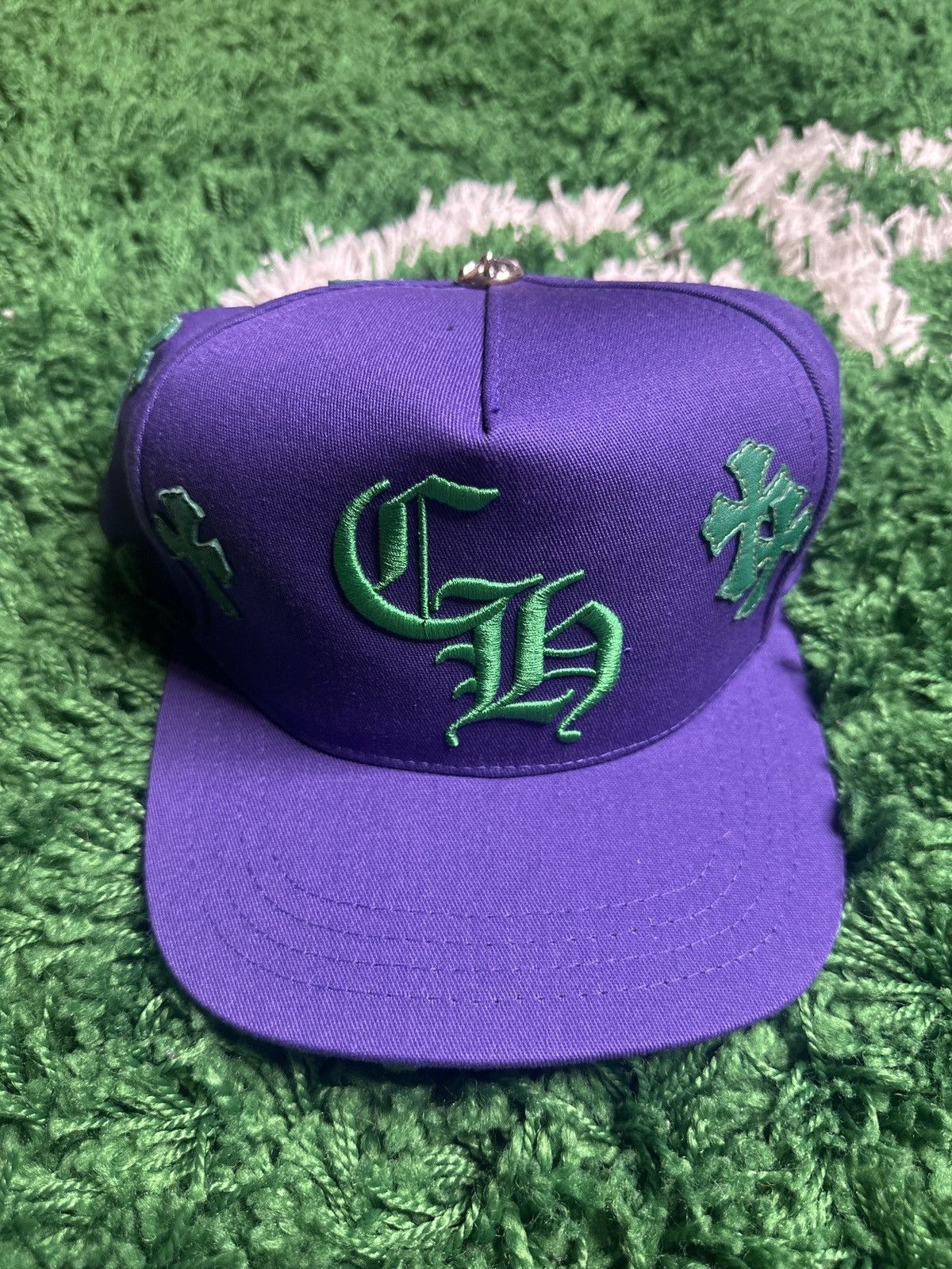 Chrome Hearts Chrome Hearts Purple Green Cross Patch Hat Size ONE SIZE - 1 Thumbnail